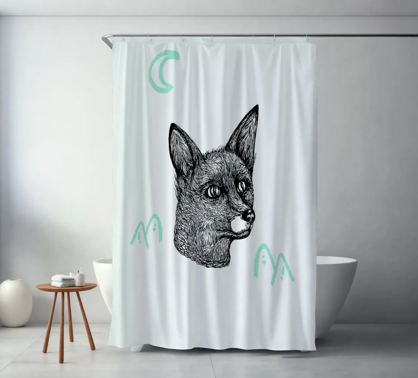 Celestial Fox Duschvorhang von Daniela Roessler