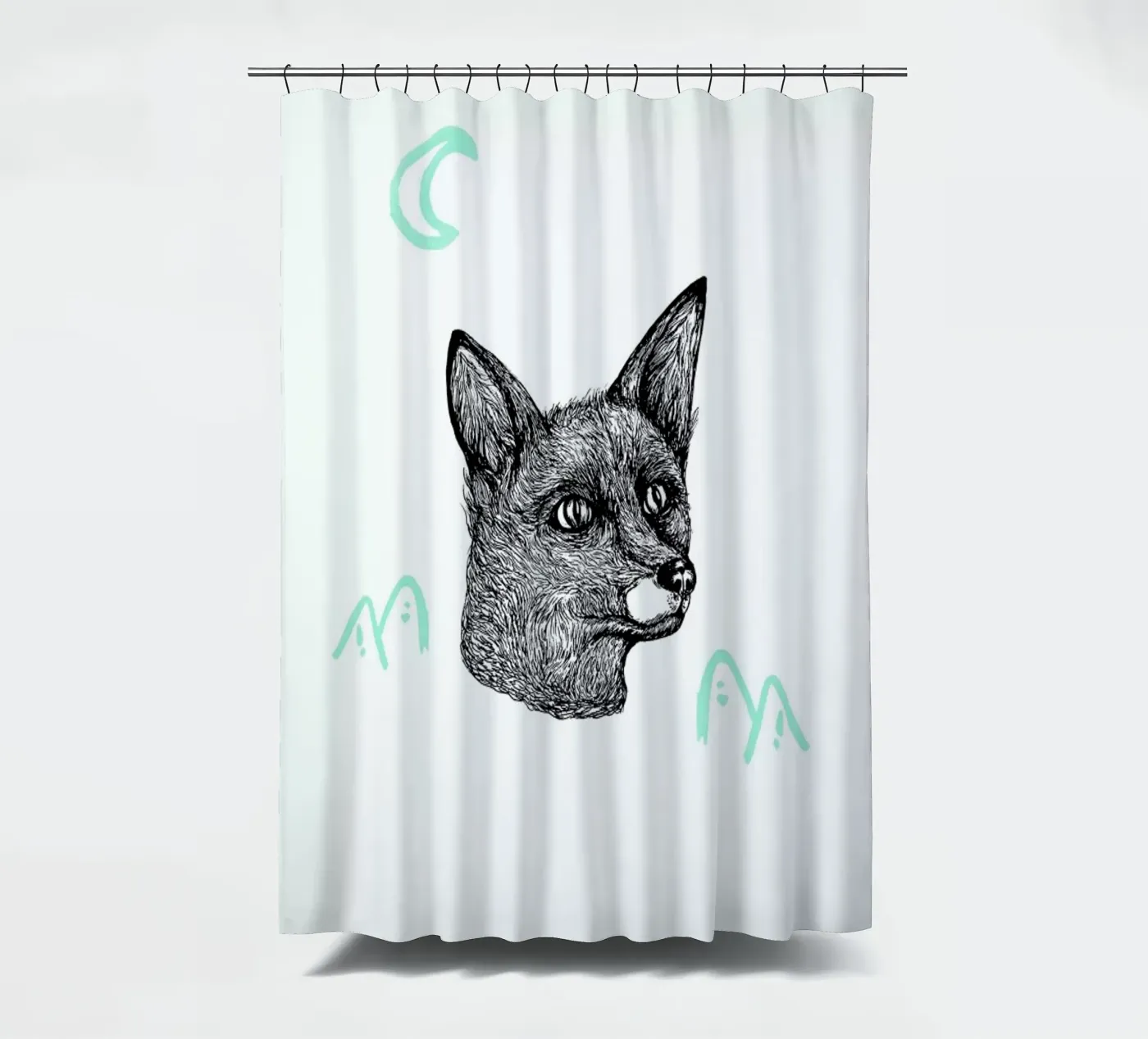 Celestial Fox Duschvorhang von Daniela Roessler