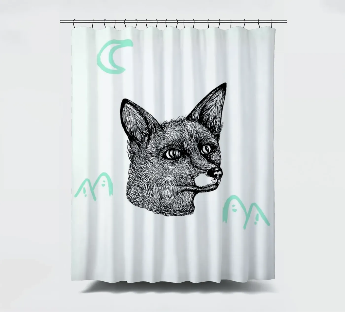 Celestial Fox Duschvorhang von Daniela Roessler
