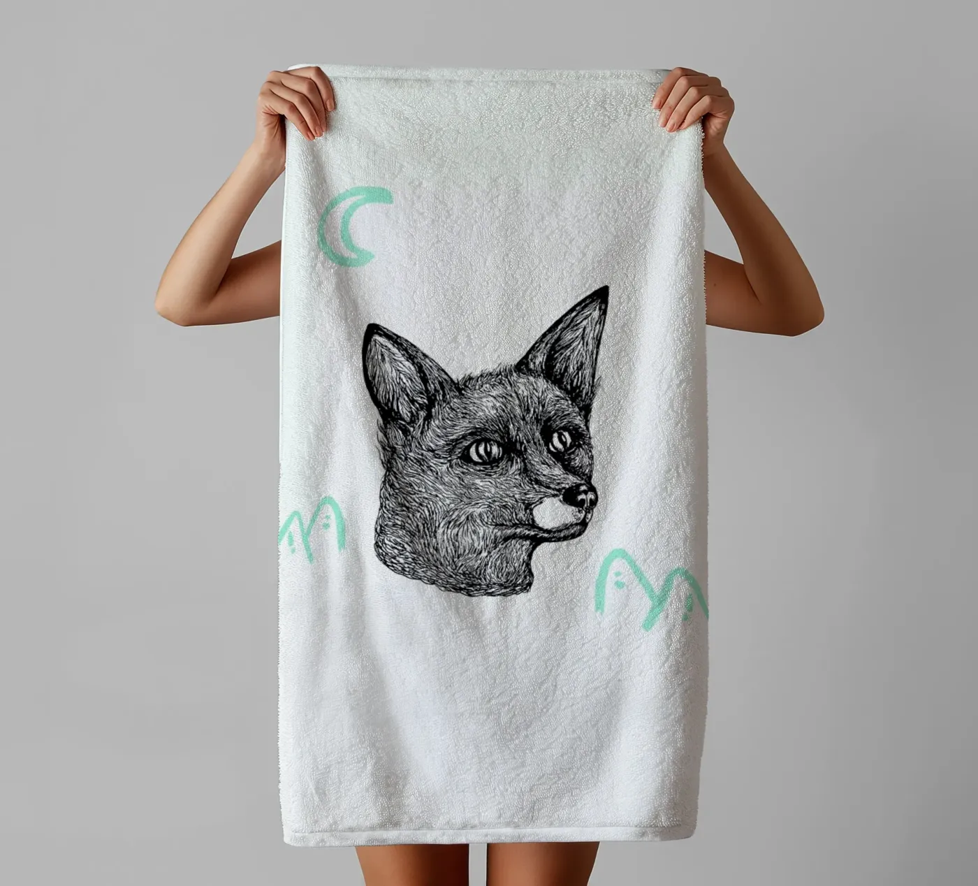Celestial Fox badhanddoek van Daniela Roessler