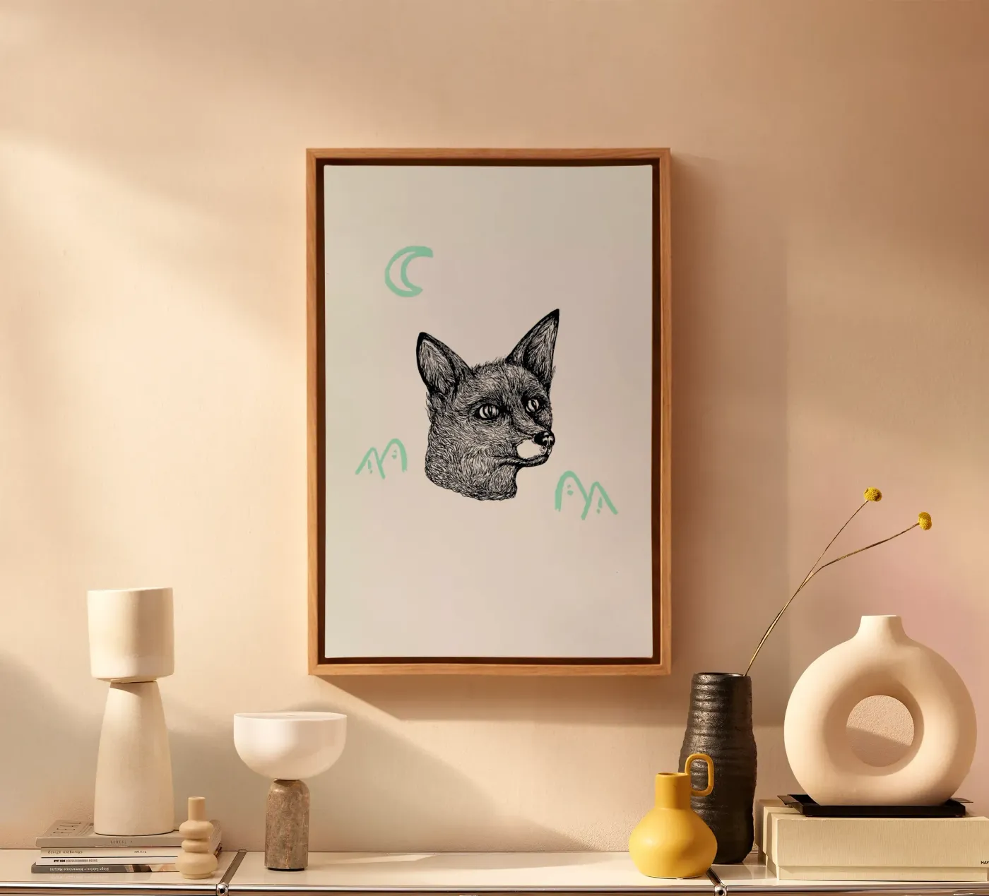 Celestial Fox canvas van Daniela Roessler