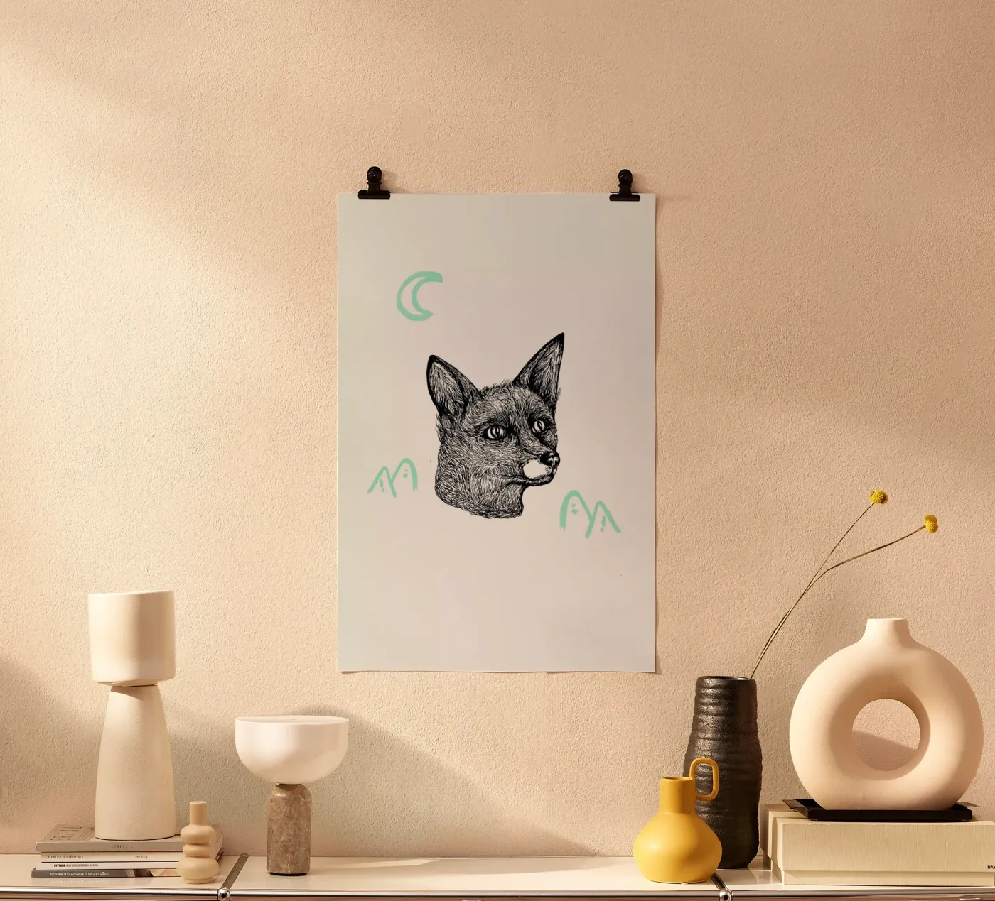 Celestial Fox poster van Daniela Roessler