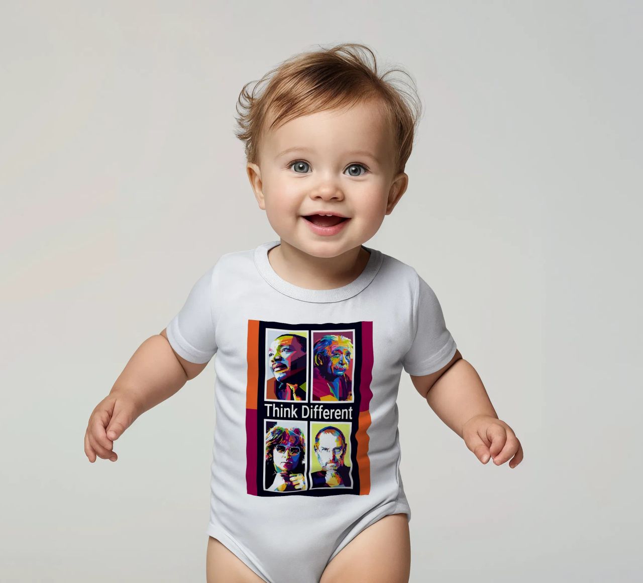 Think Different Style WPAP Kurzarm Babybody von KP Artwork