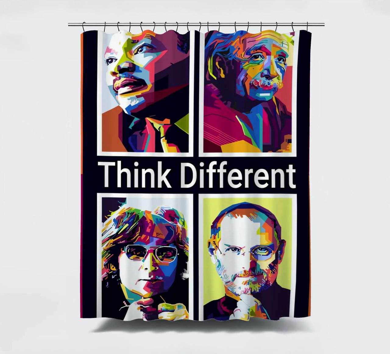 Think Different Style WPAP Duschvorhang von KP Artwork