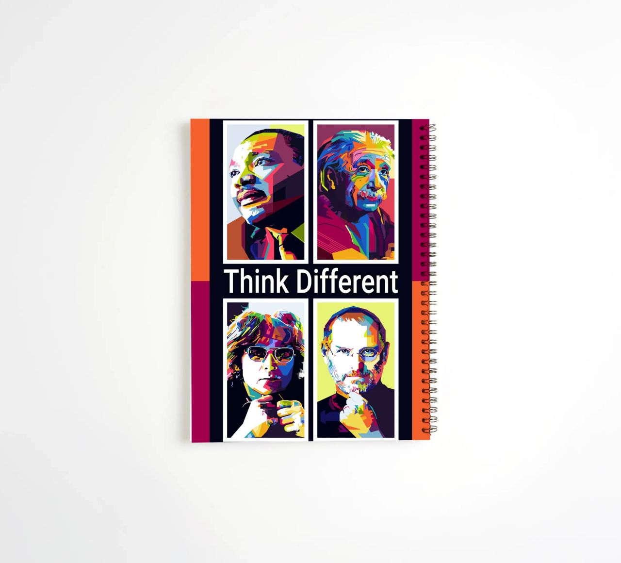 Think Different Style WPAP spiral notebook by KP Artwork
