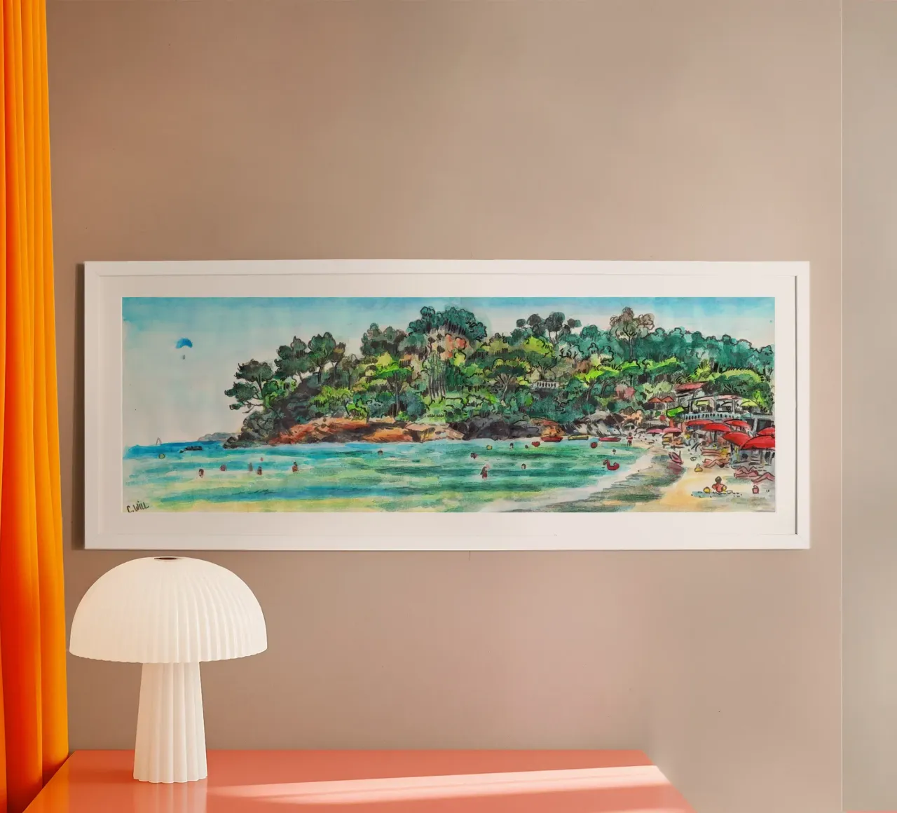 Spiaggia di Pramousquier carta hahnemühle da C.WILL