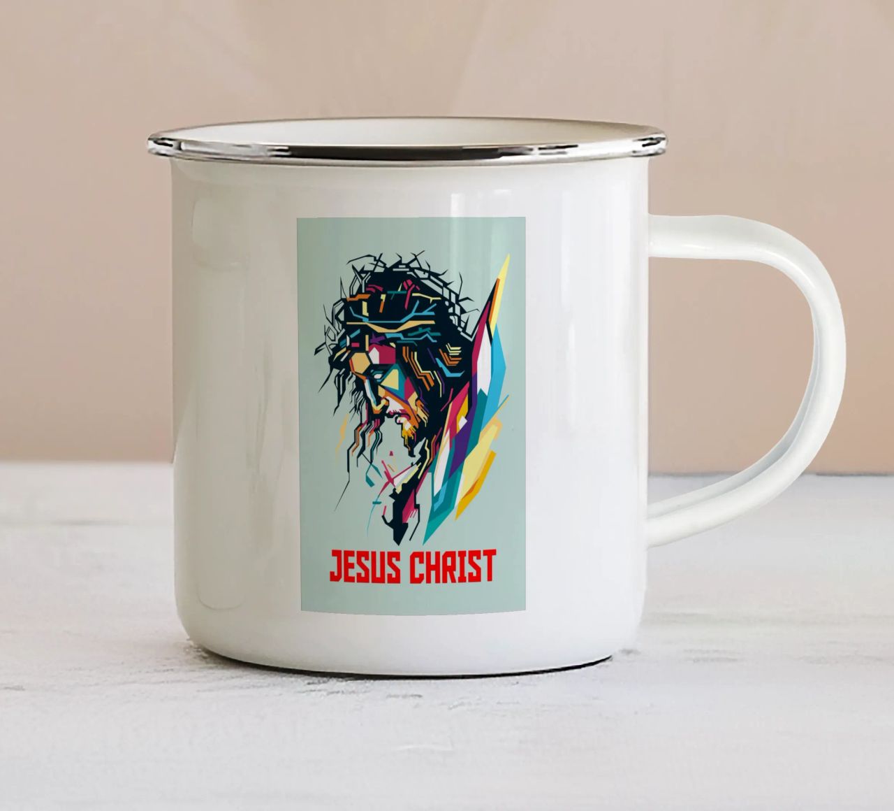 Stile Gesù Cristo WPAP tazza in smalto da KP Artwork