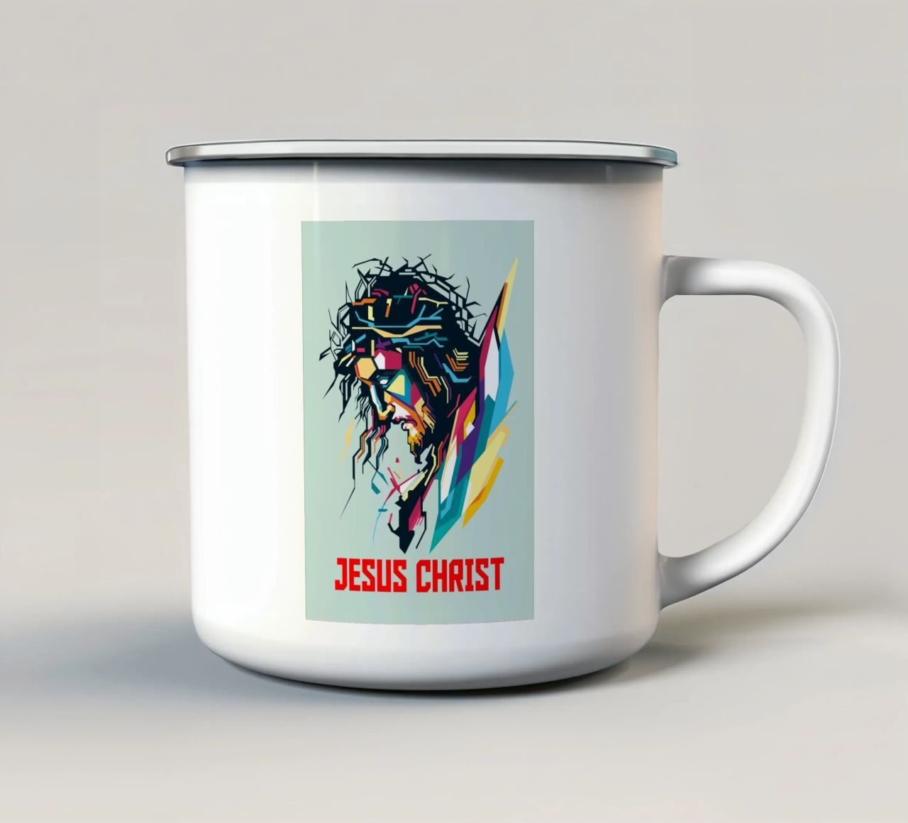 Stile Gesù Cristo WPAP tazza in smalto da KP Artwork