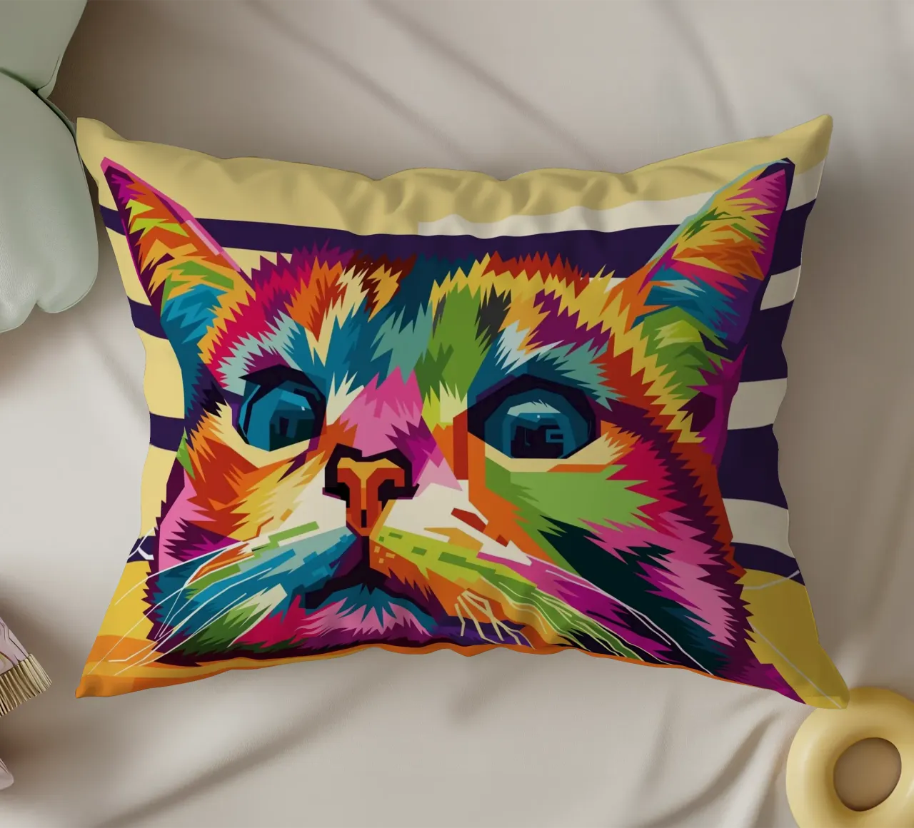 Stile gatto WPAP cuscino da KP Artwork
