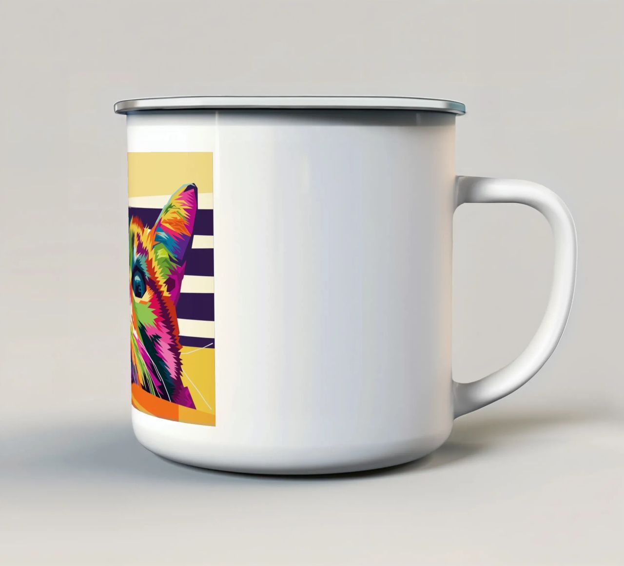 Stile gatto WPAP tazza in smalto da KP Artwork