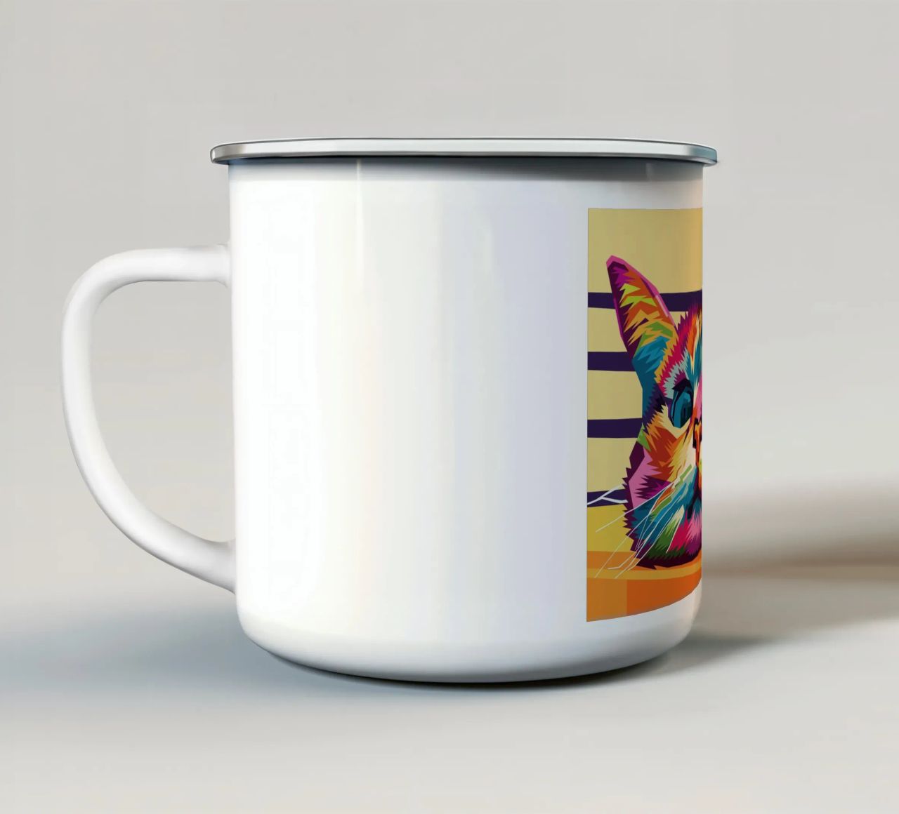 Stile gatto WPAP tazza in smalto da KP Artwork