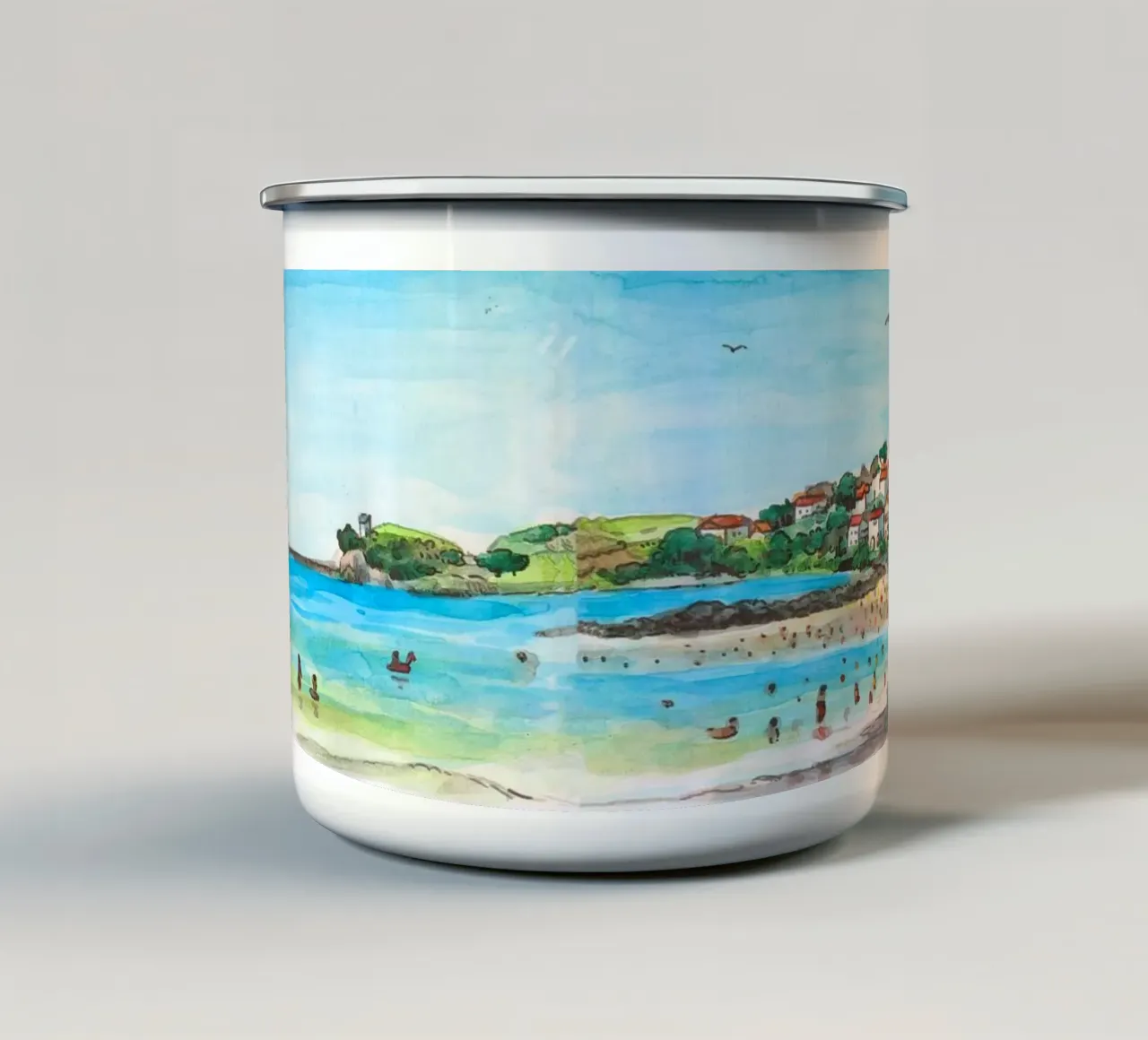 Spiaggia di Saint-Jean-de-Luz tazza in smalto da C.WILL