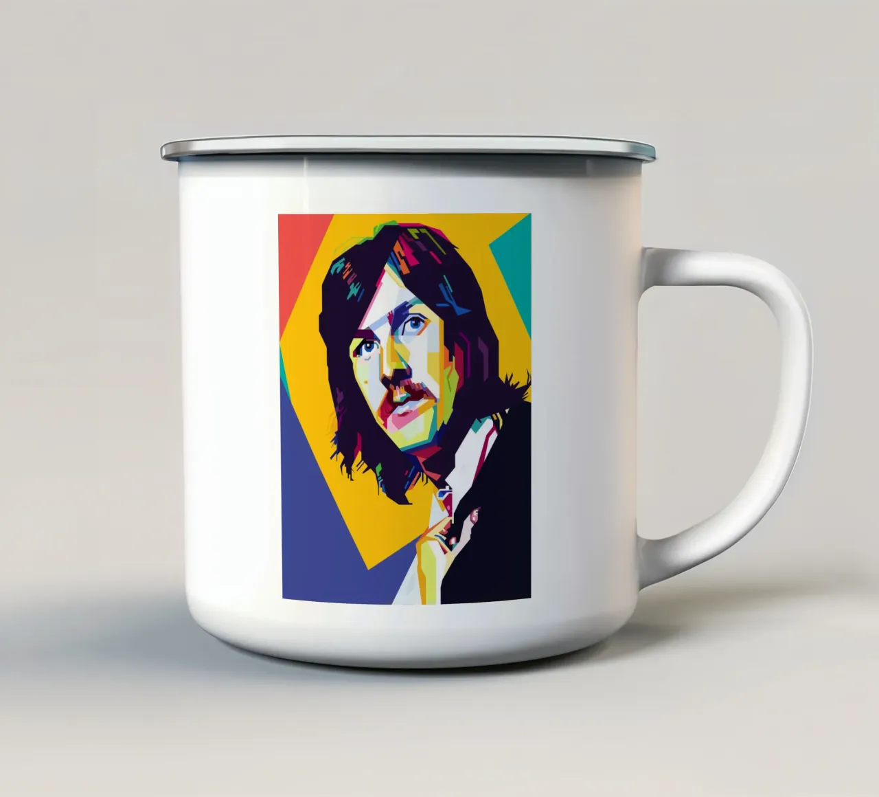 Estilo John Bonham WPAP taza de esmalte de KP Artwork