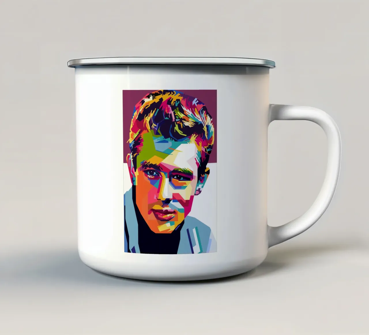 James Dean-stijl WPAP emaille mok van KP Artwork