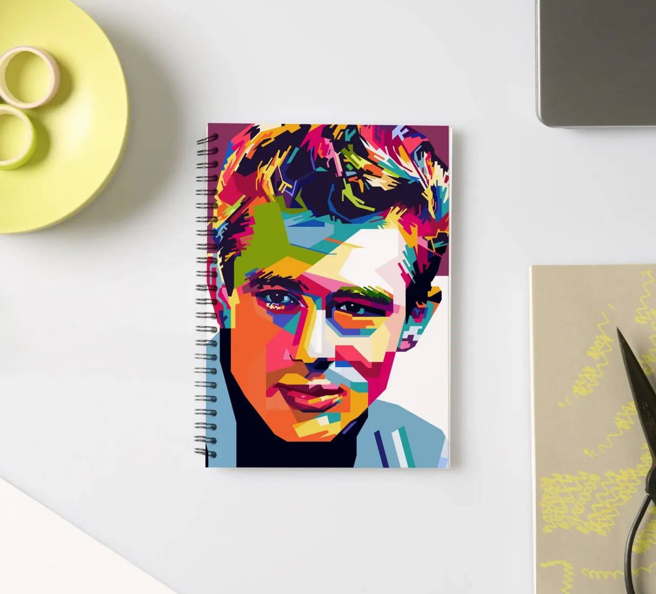 James Dean Style WPAP spiral notebook by KP Artwork