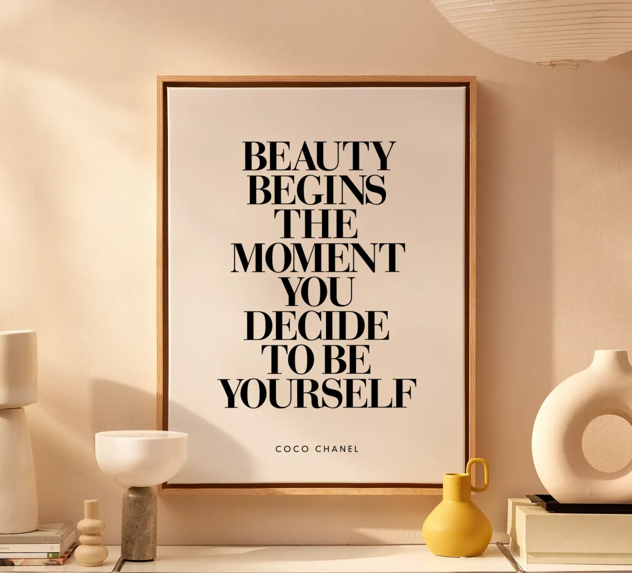 Schoonheid begint op het moment dat je besluit jezelf te zijn canvas met Baklijst van THE MOTIVATED TYPE