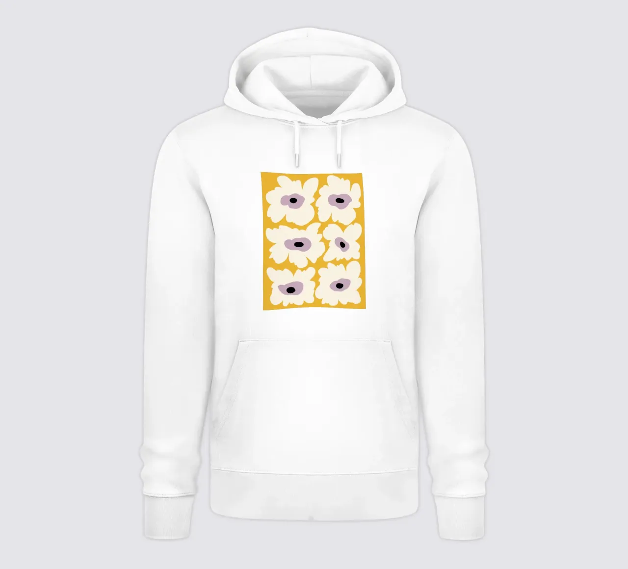 Frischer Mohn in Gelb Hoodie von Miho Art Studio