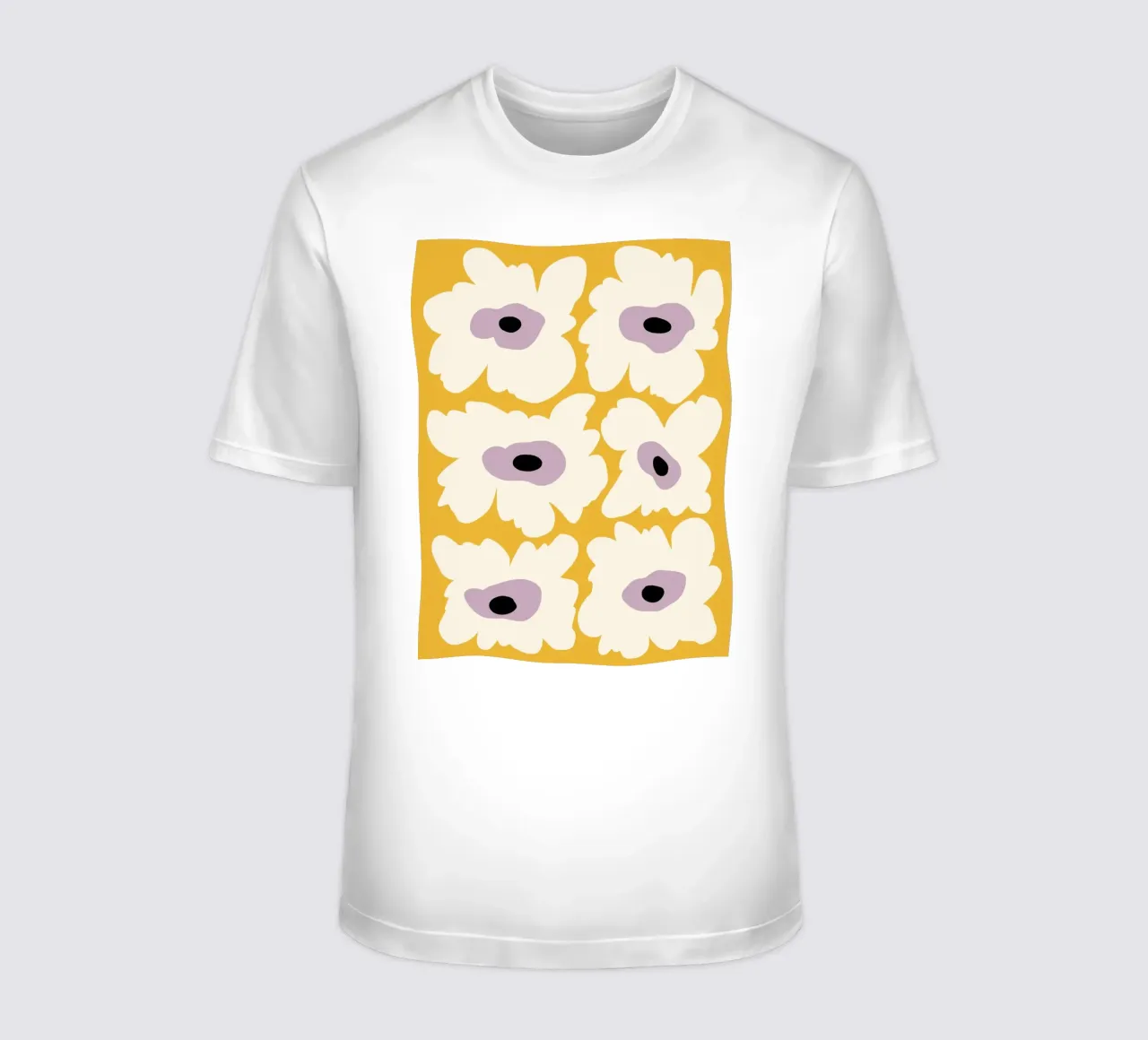 Verse klaproos in geel t-shirt van Miho Art Studio
