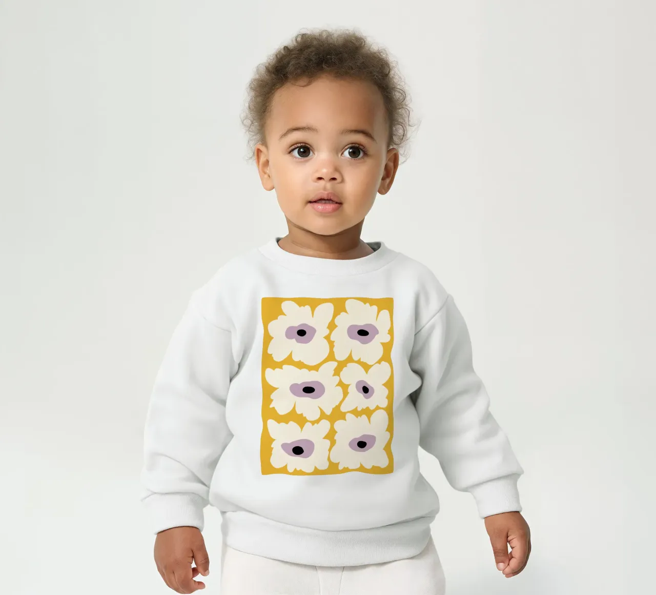 Papavero fresco in giallo felpa neonato da Miho Art Studio