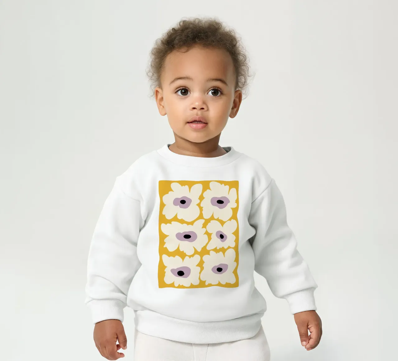 Frischer Mohn in Gelb Baby Sweatshirt von Miho Art Studio