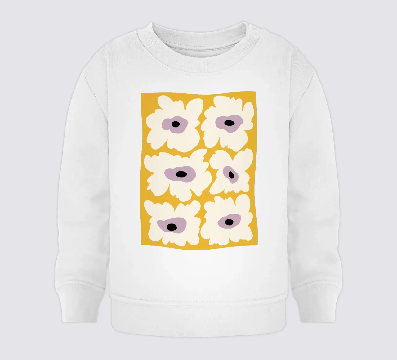 Papavero fresco in giallo felpa neonato da Miho Art Studio