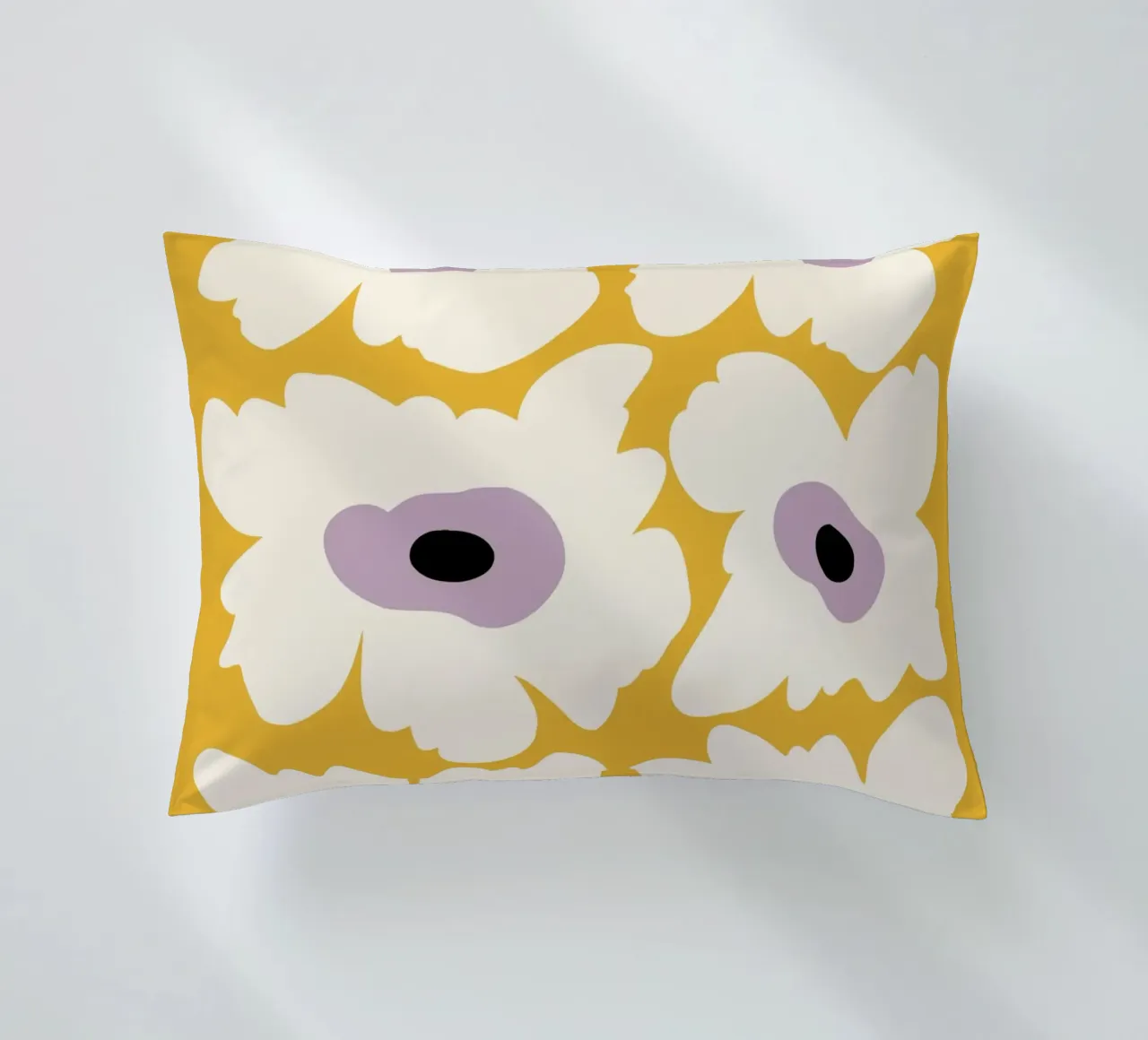 Papavero fresco in giallo cuscino da Miho Art Studio