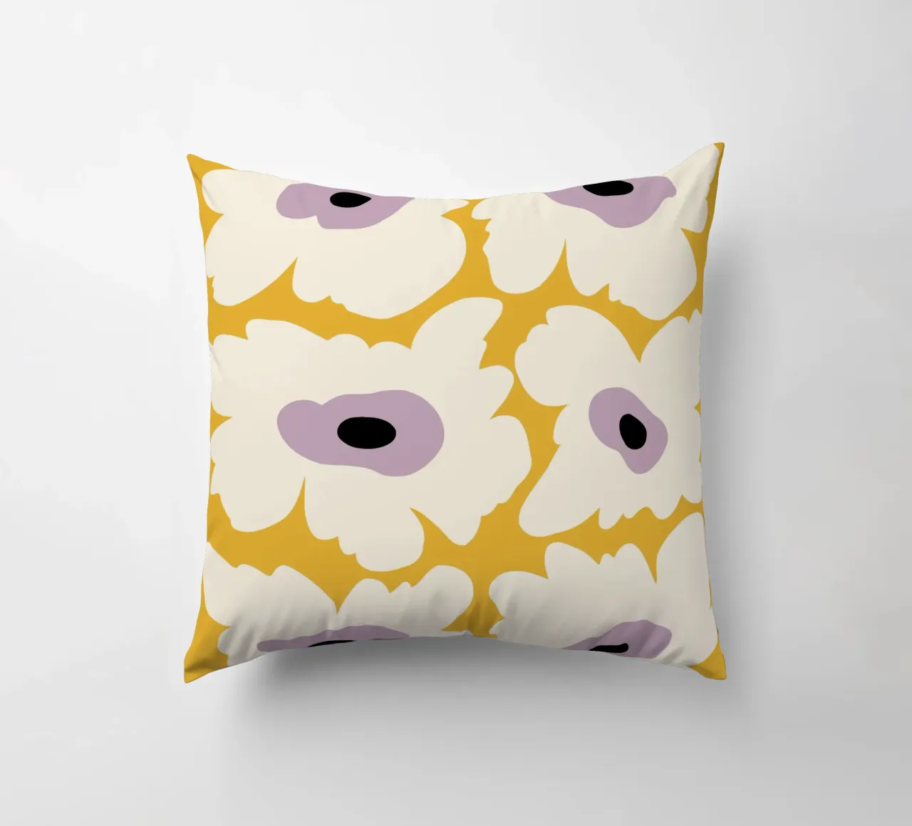 Papavero fresco in giallo cuscino da Miho Art Studio