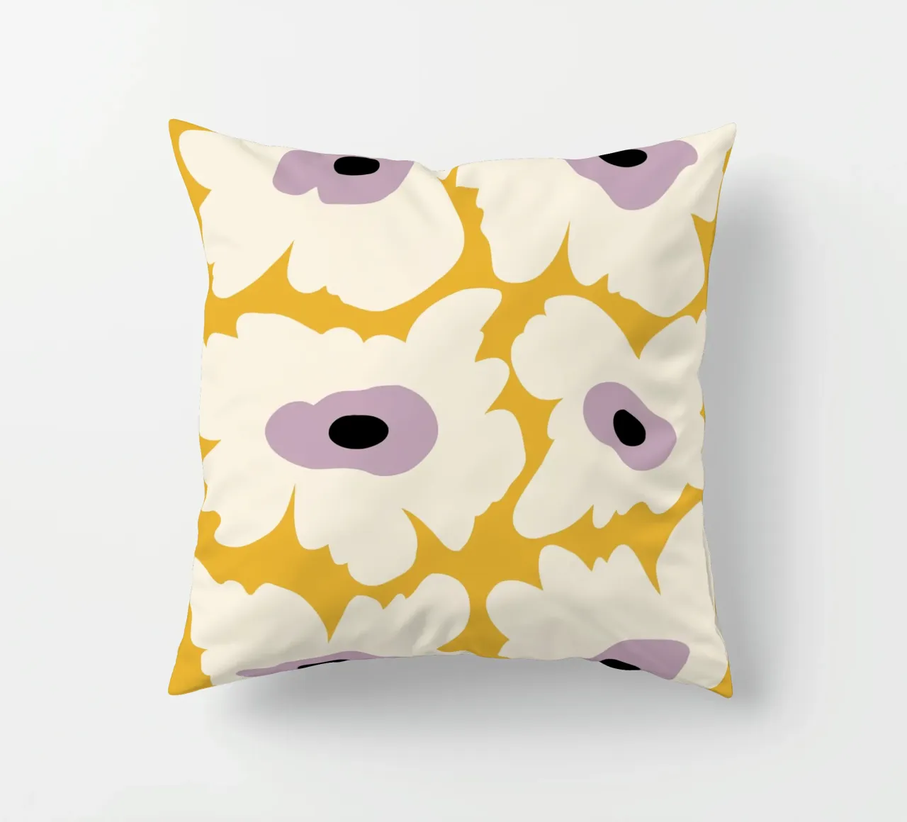 Papavero fresco in giallo cuscino da Miho Art Studio