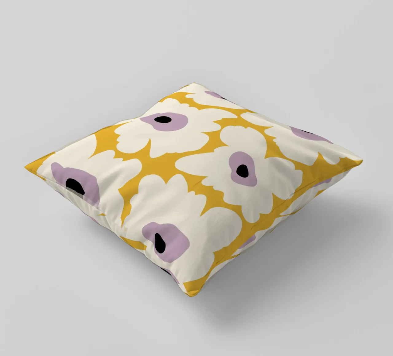 Papavero fresco in giallo cuscino da Miho Art Studio