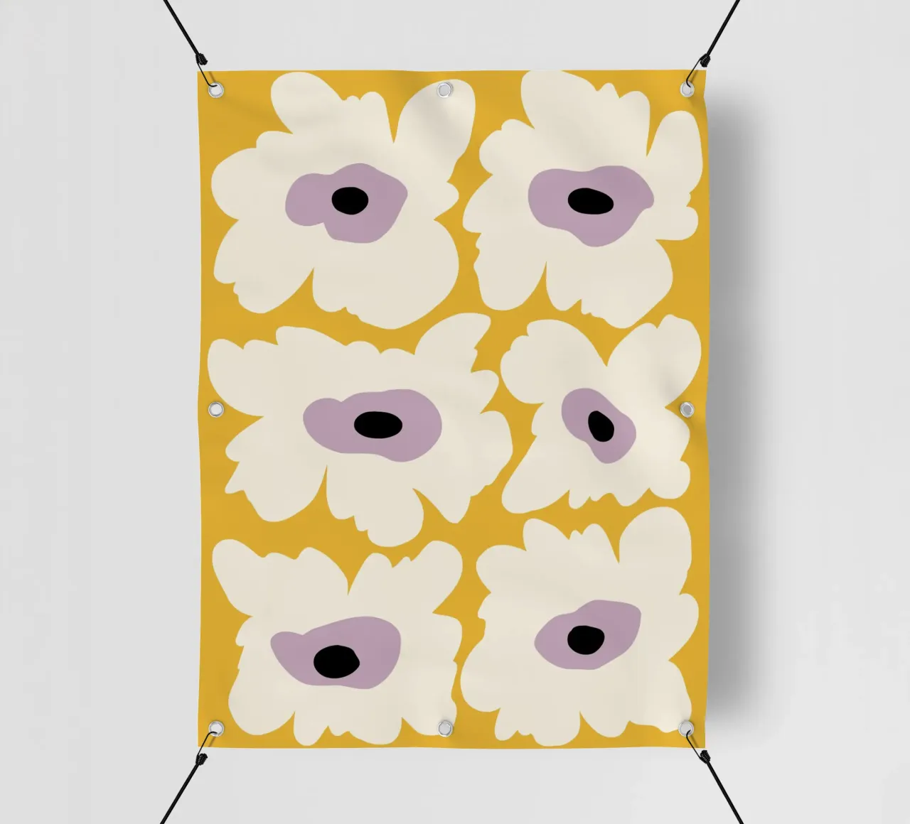 Papavero fresco in giallo telo in pvc da Miho Art Studio