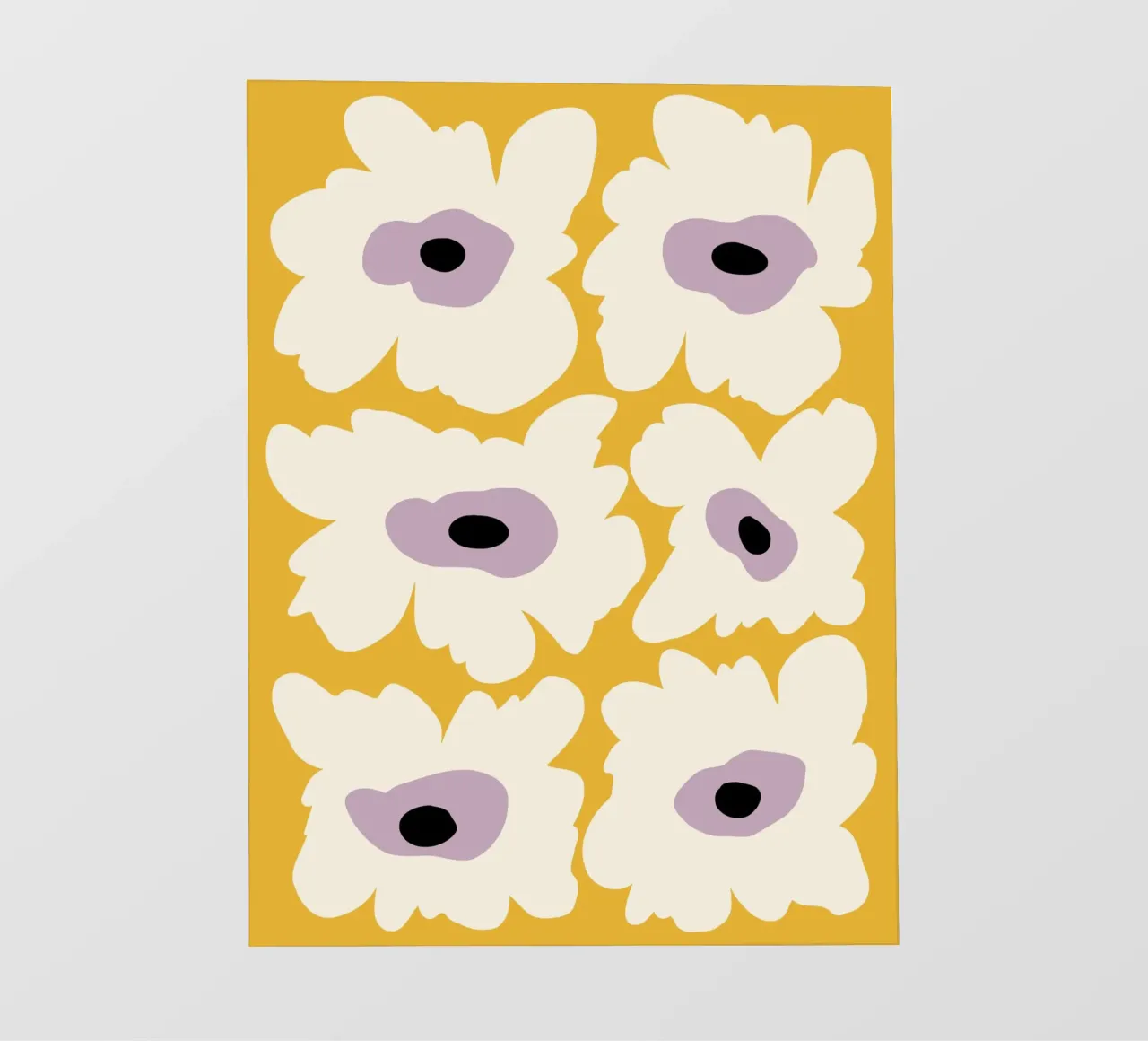 Papavero fresco in giallo telo in pvc da Miho Art Studio