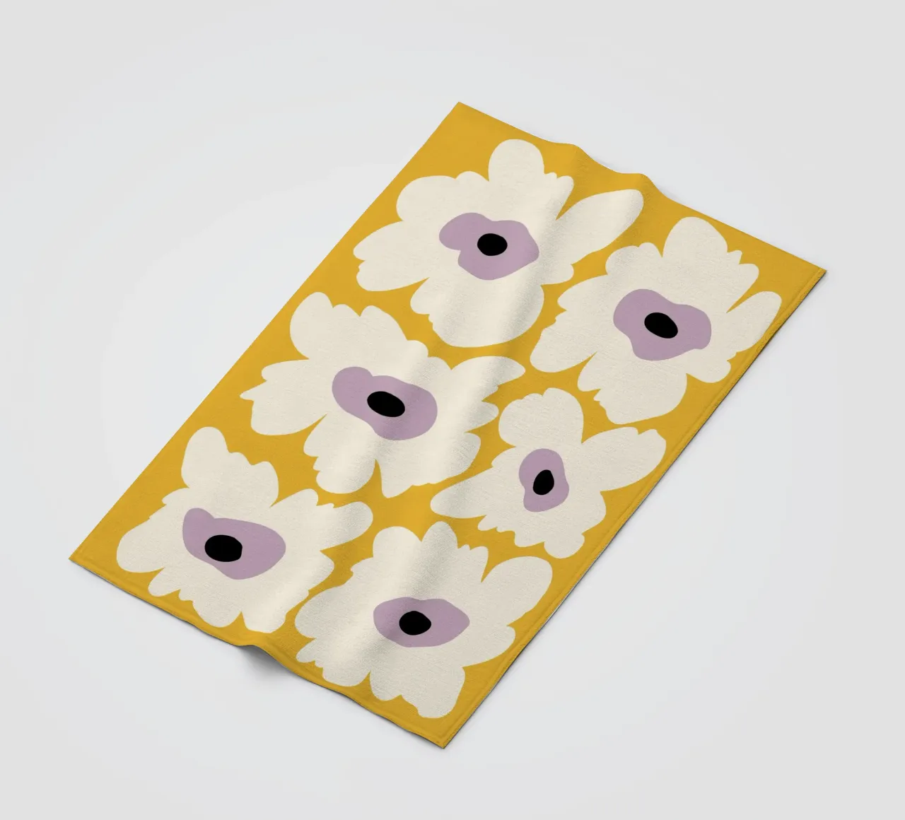 Papavero fresco in giallo coperta in pile da Miho Art Studio