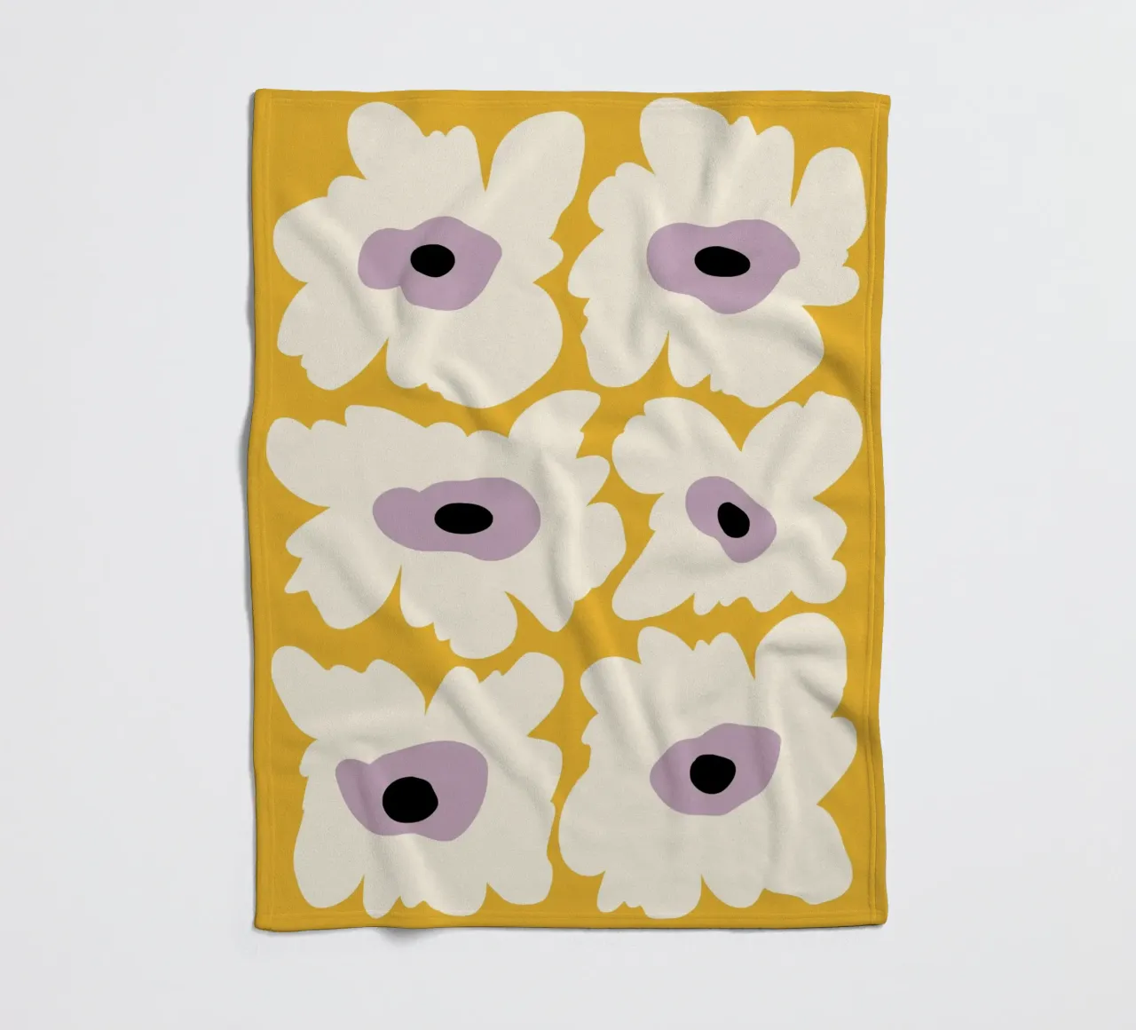 Papavero fresco in giallo coperta in pile da Miho Art Studio