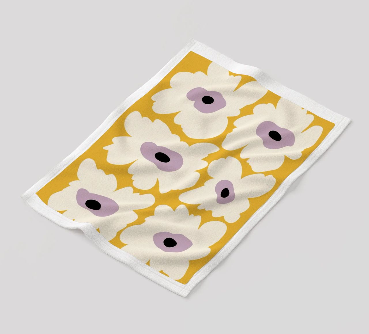 Papavero fresco in giallo coperta in pile da Miho Art Studio