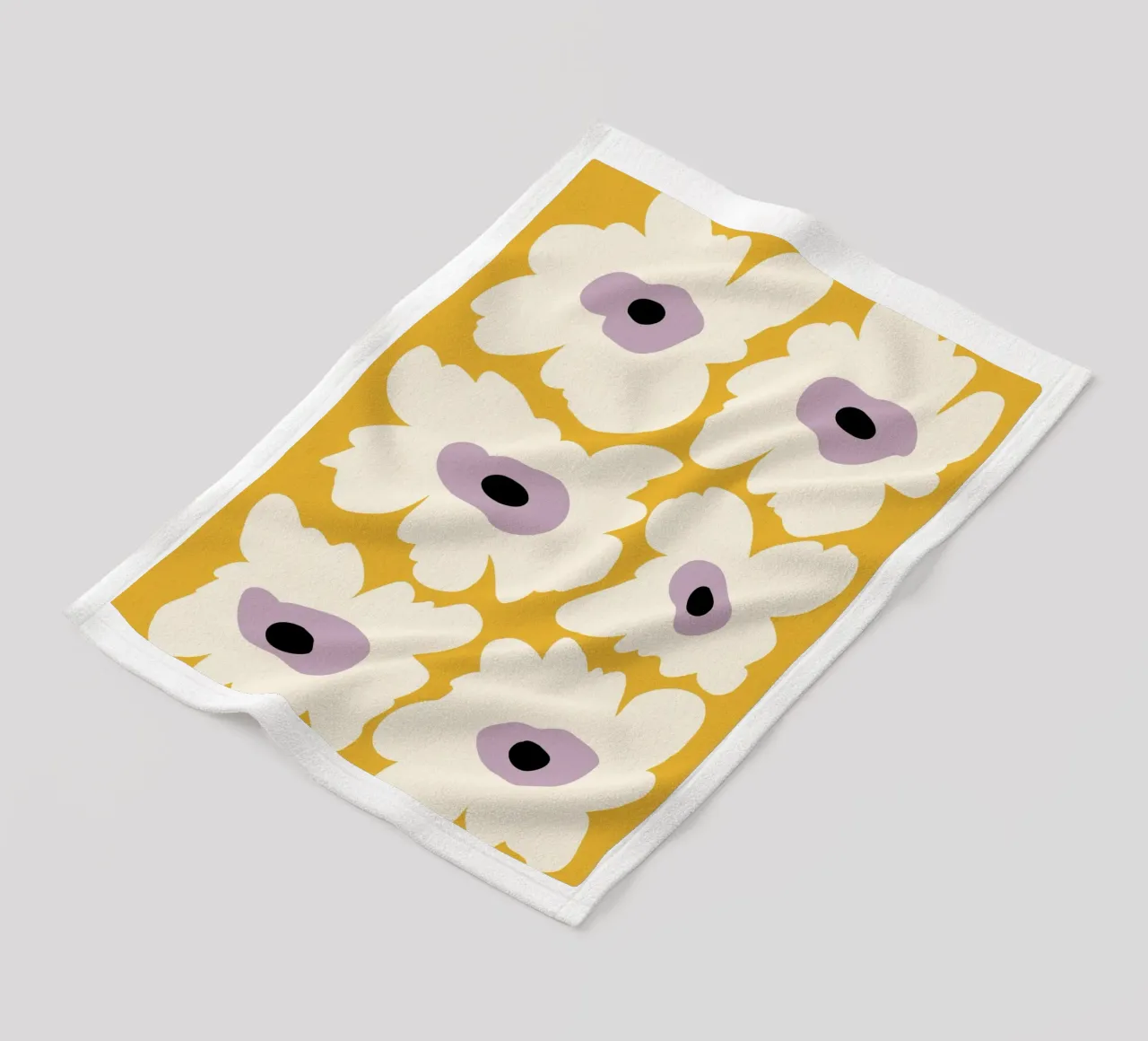 Papavero fresco in giallo coperta in pile da Miho Art Studio