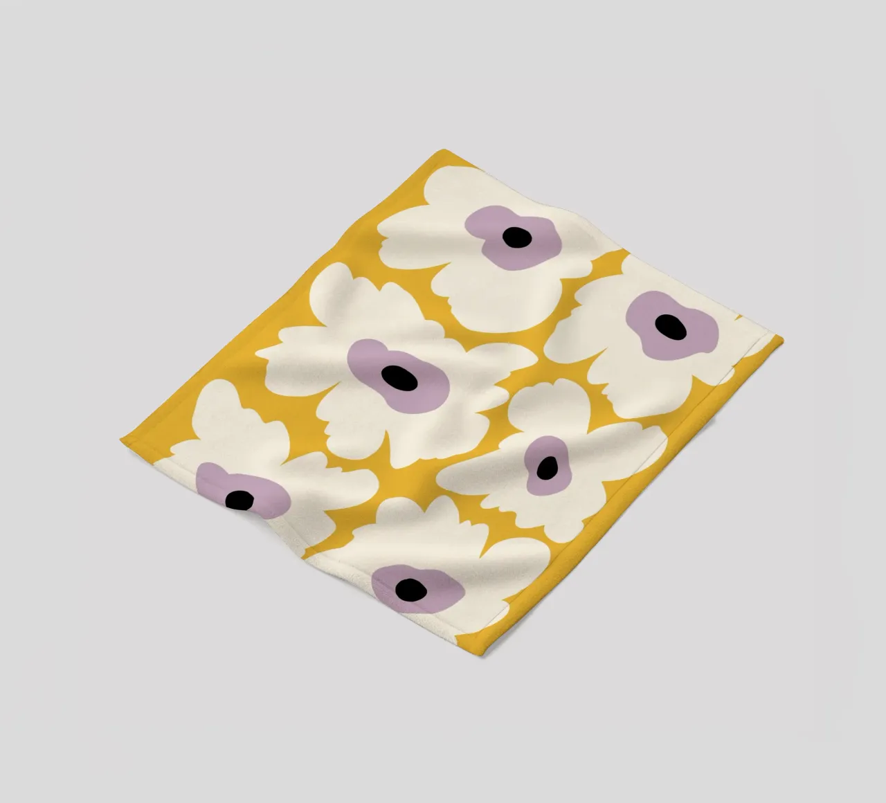 Papavero fresco in giallo coperta in pile da Miho Art Studio