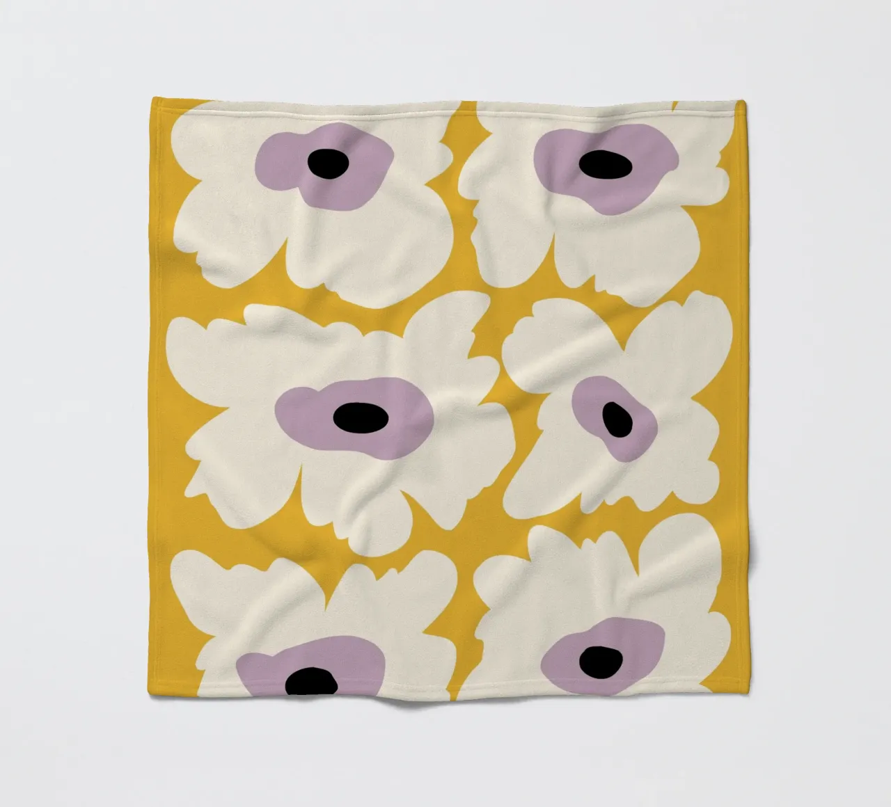 Papavero fresco in giallo coperta in pile da Miho Art Studio