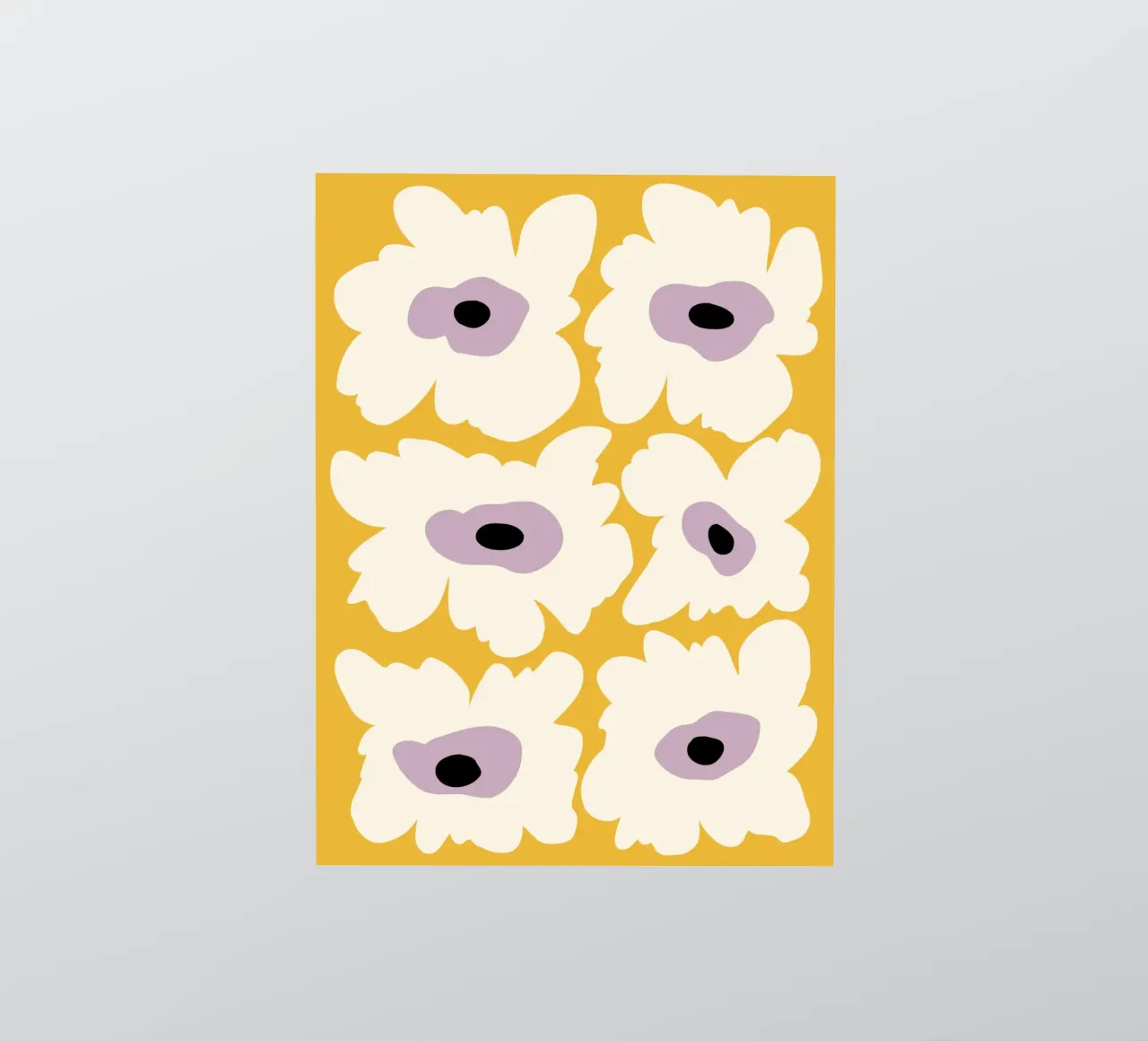 Papavero fresco in giallo adesivo da Miho Art Studio