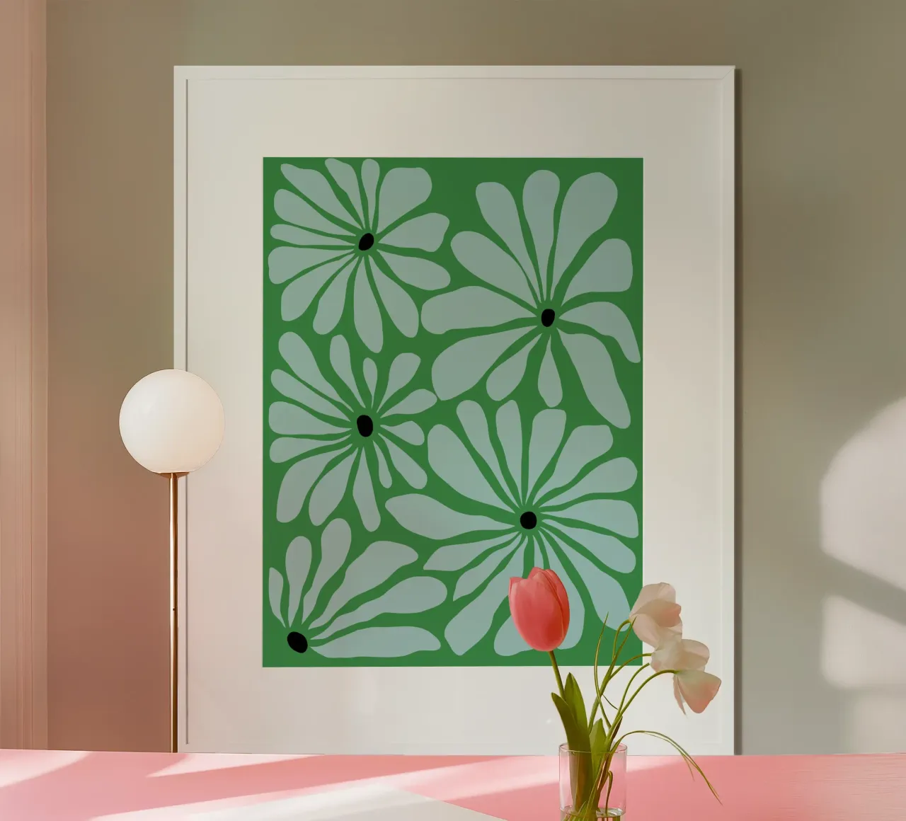 Petali di paradiso poster con telaio in legno da Miho Art Studio