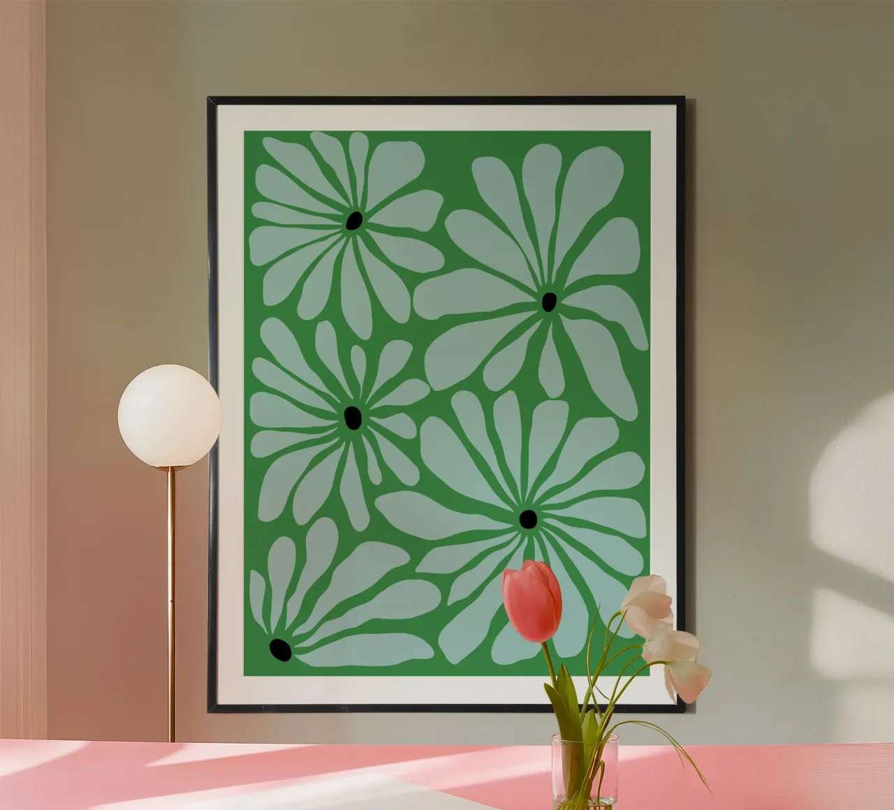 Petali di paradiso poster con telaio in legno da Miho Art Studio