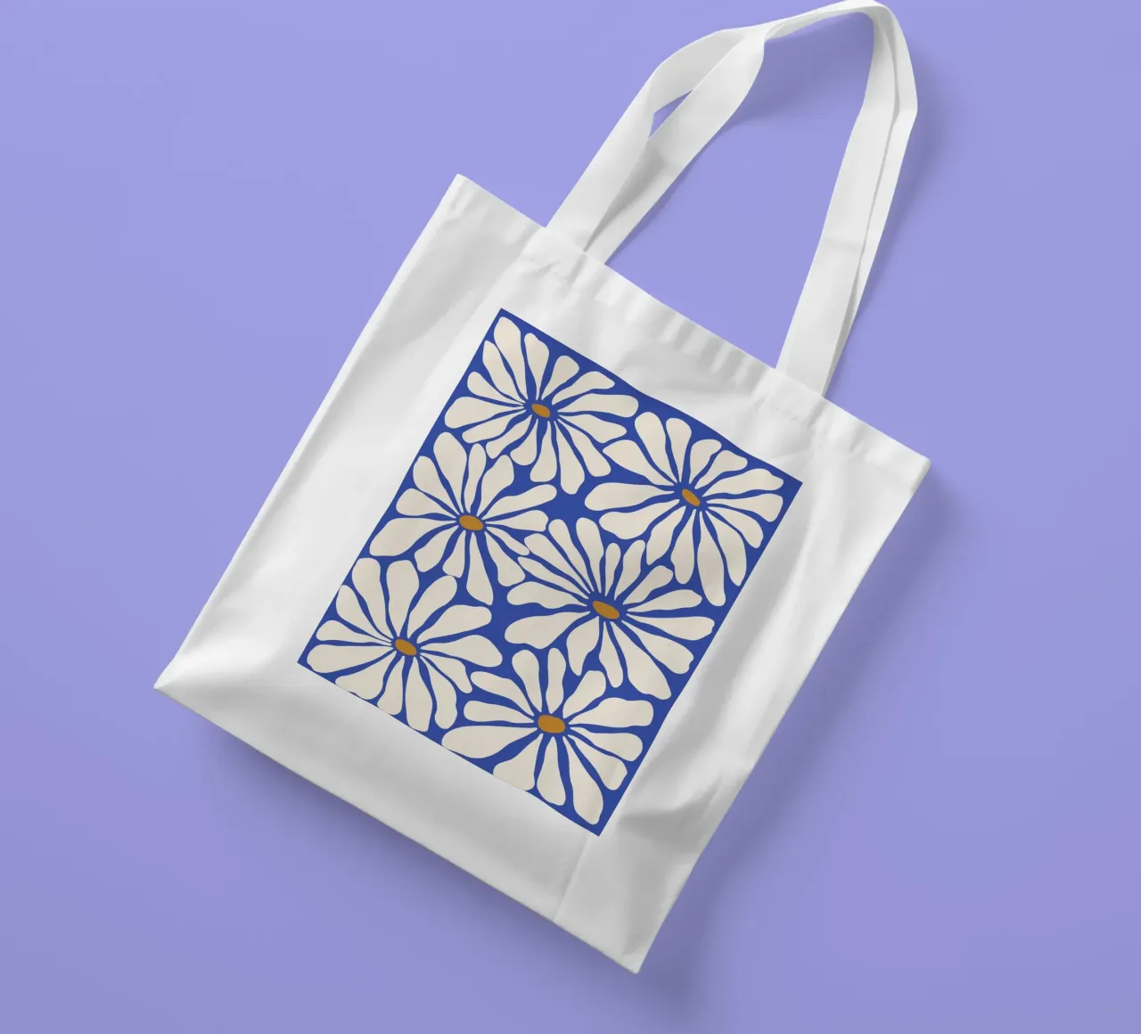 Sunny Floral Blue tote bag by Miho Art Studio