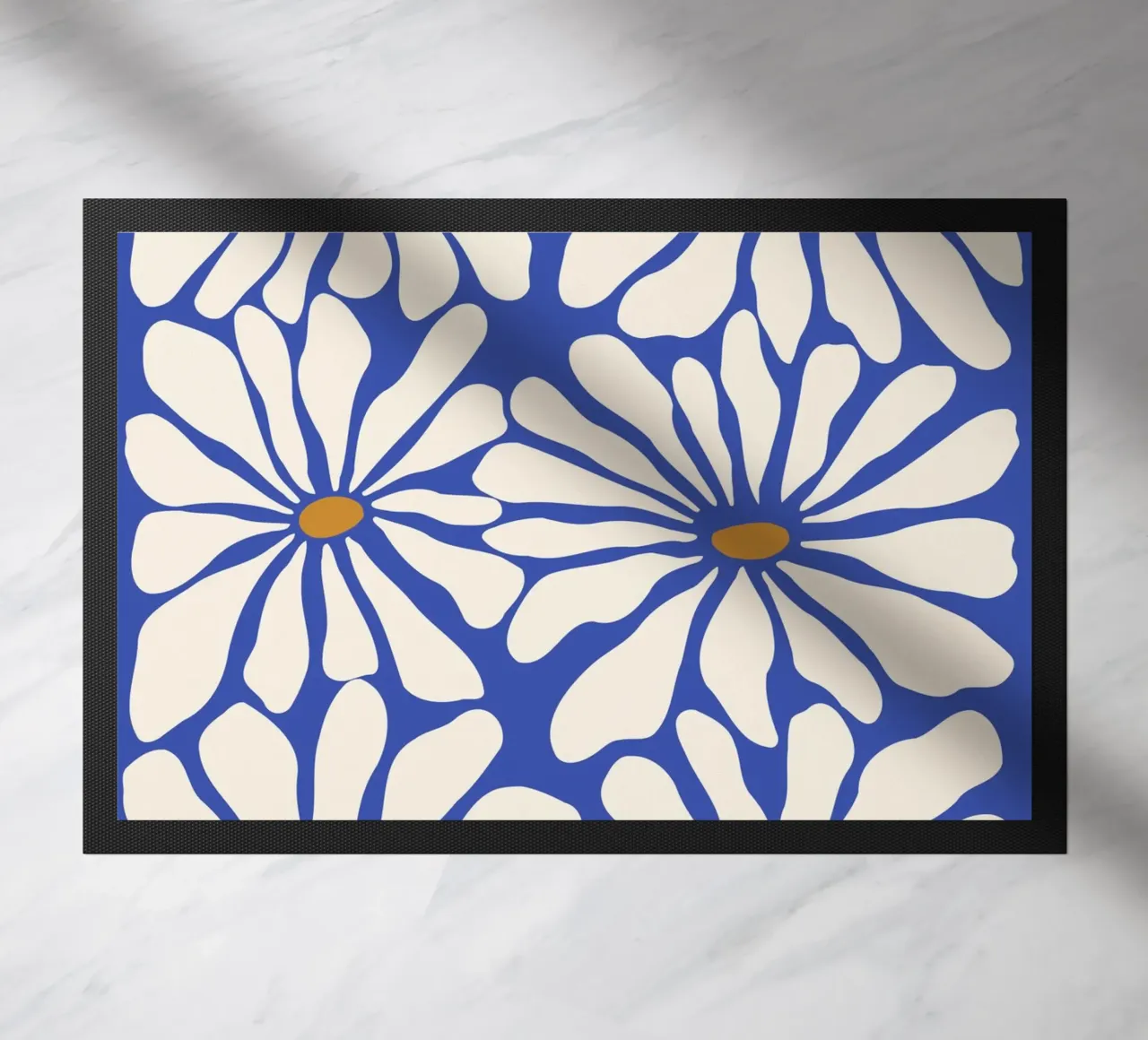 Blu floreale solare zerbino da Miho Art Studio