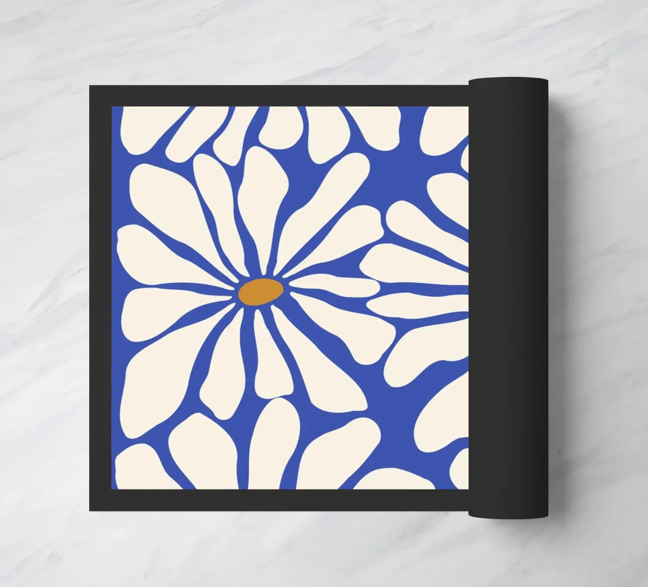 Blu floreale solare zerbino da Miho Art Studio