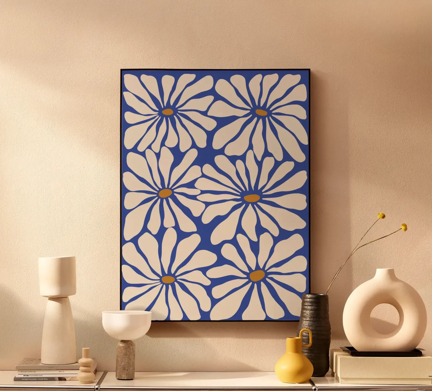 Sunny Floral Blue plexiglass da Miho Art Studio