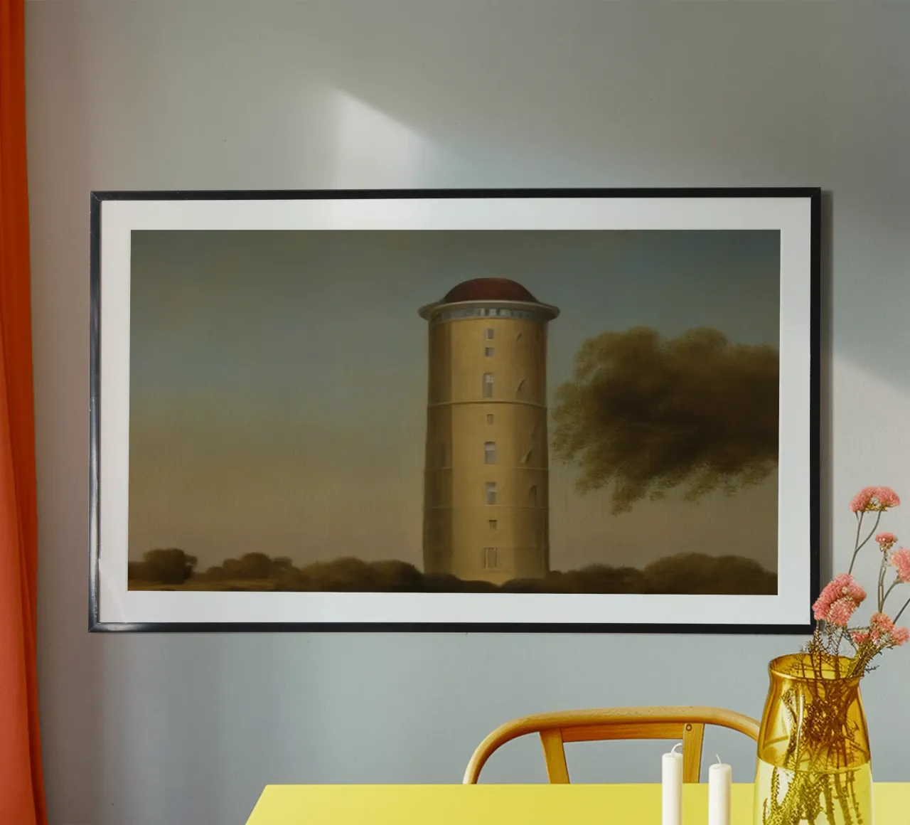 Torre di osservazione poster con telaio in alluminio da Impressionismus by LK