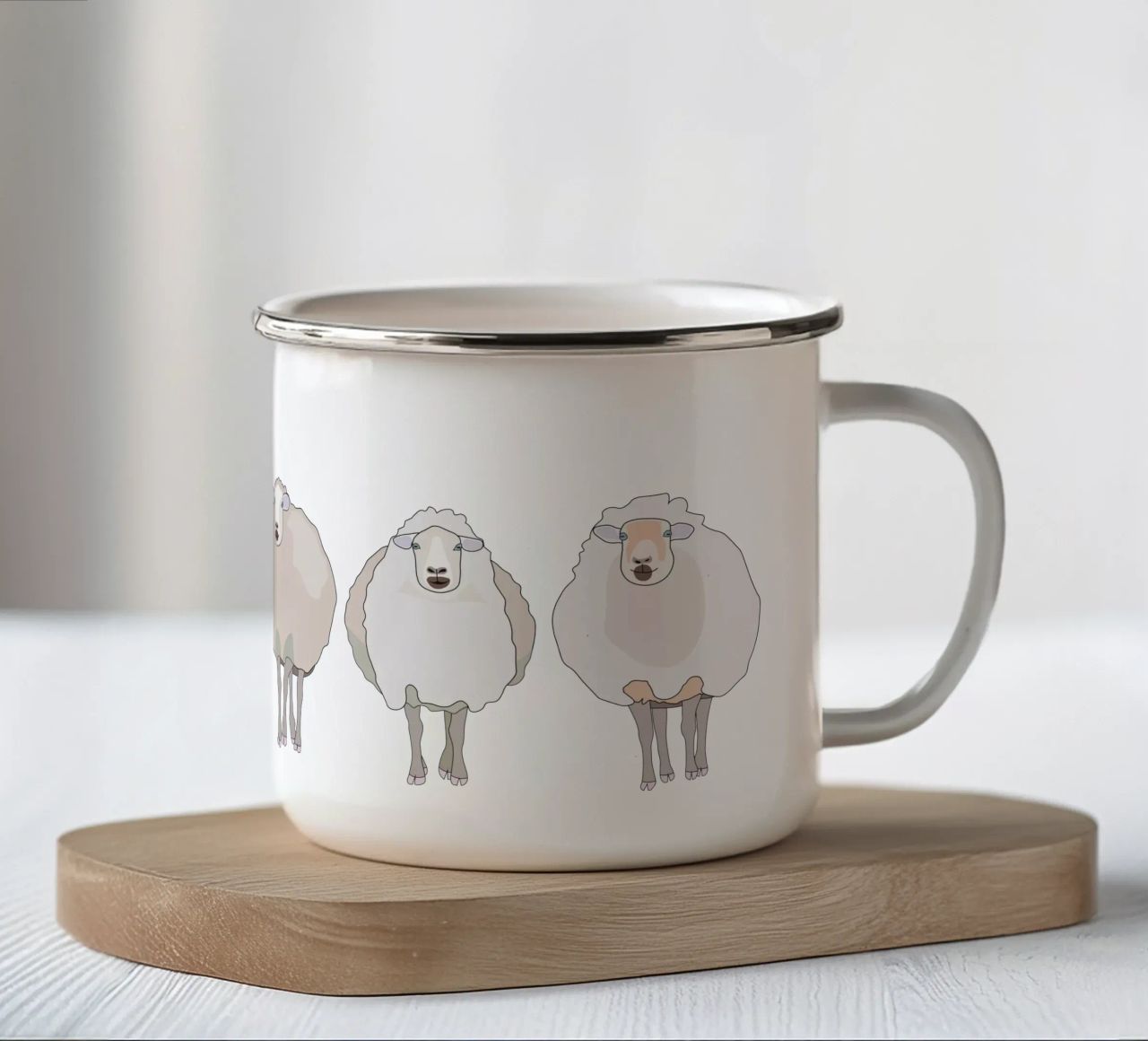 Tre pecore tazza in smalto da Face & Content