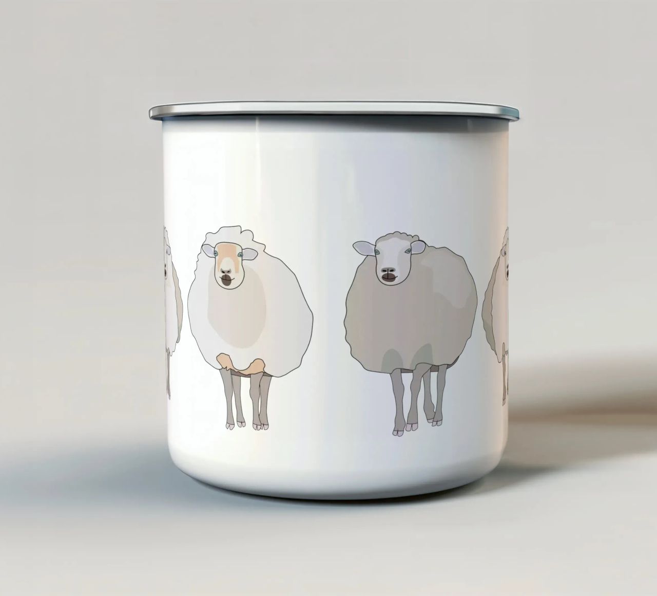 Tre pecore tazza in smalto da Face & Content