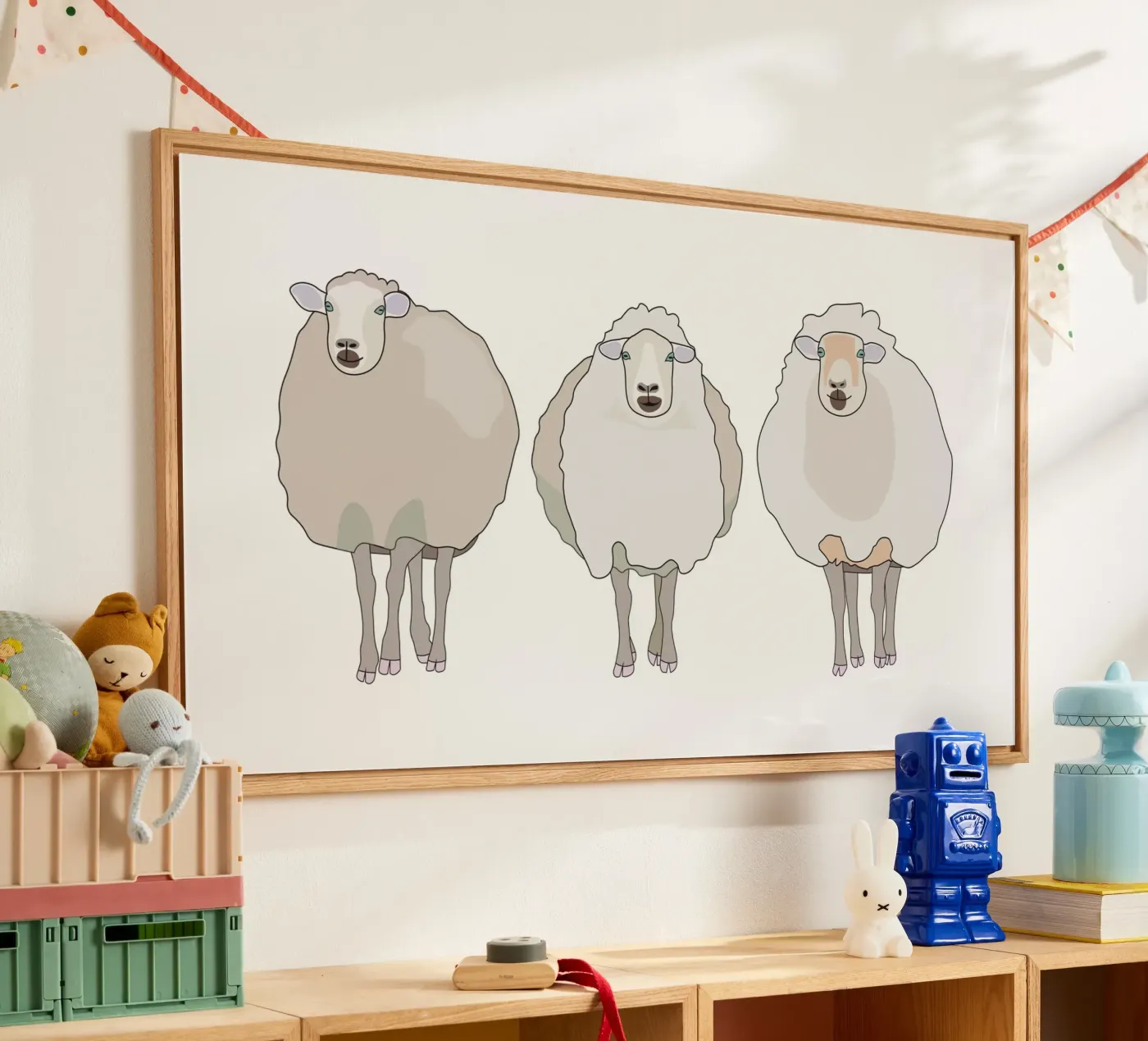 Three sheep Acryl-Glas von Face & Content