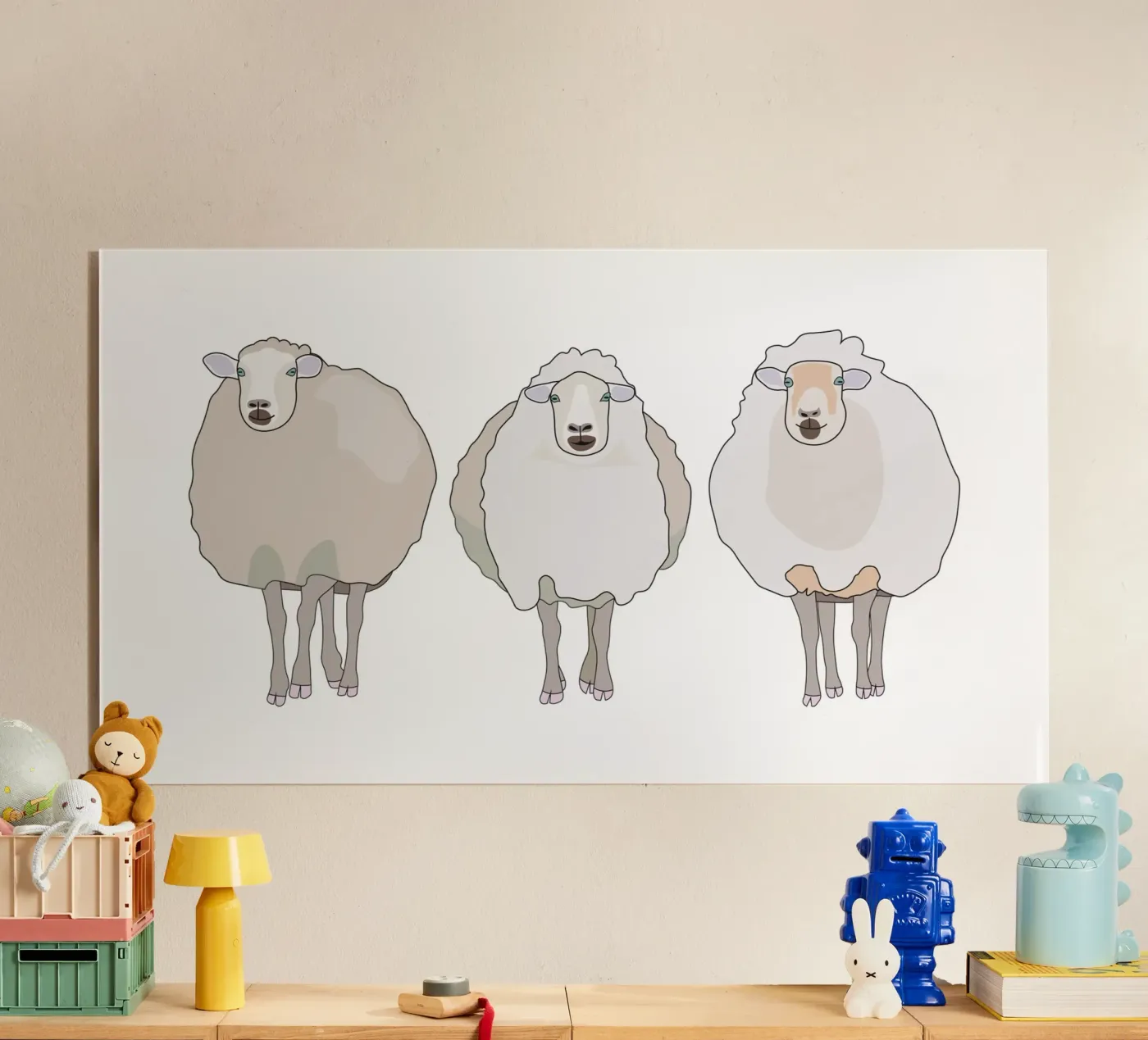 Three sheep Acryl-Glas von Face & Content