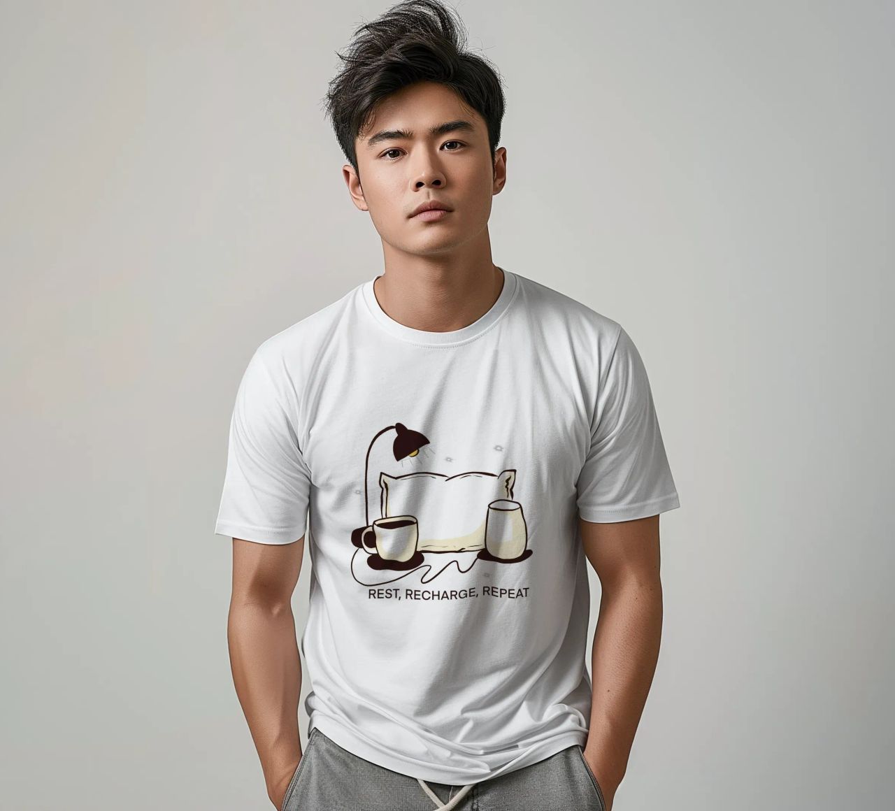 Rest, Recharge, Repeat t-shirt da edsonramosart